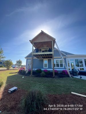 Two-Story Deck & Elevated Porch Construction - Enclosed Porch -Local General Contractor Leland, NC by RGR Construction and Roofing, LLC