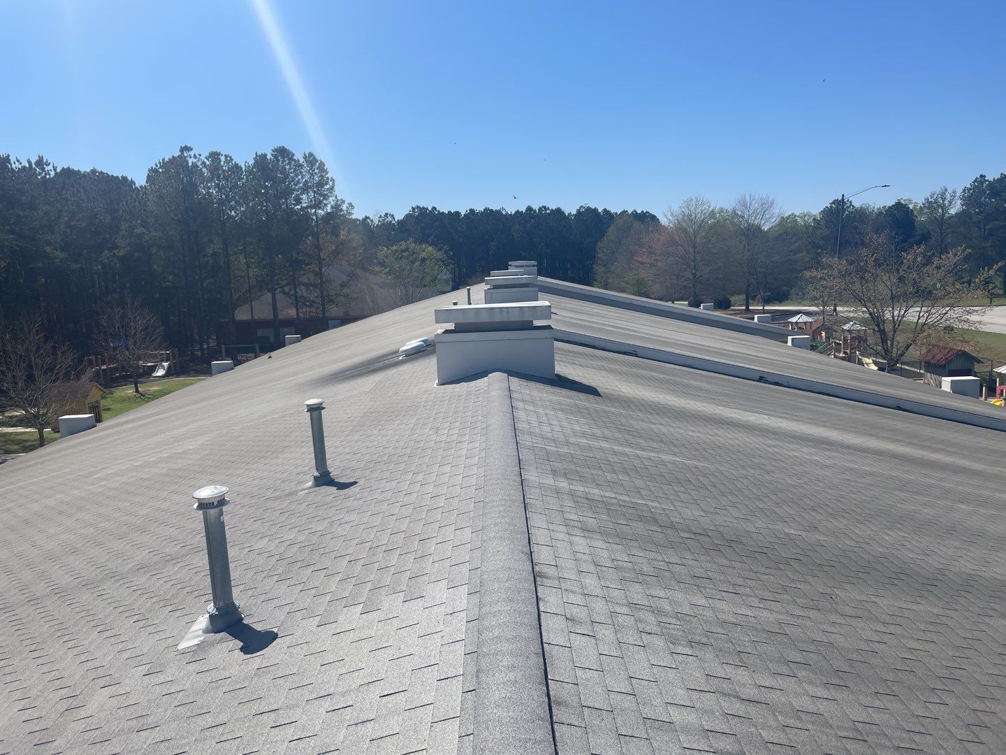 Sheltering Arms Longview Center - weekend install for client by Georgia Roof Advisors