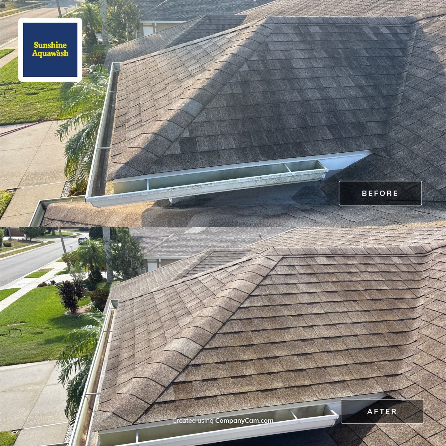 Asphalt Shingle Roof Cleaning in Creekwood Community – Bradenton, FL by Sunshine AquaWash