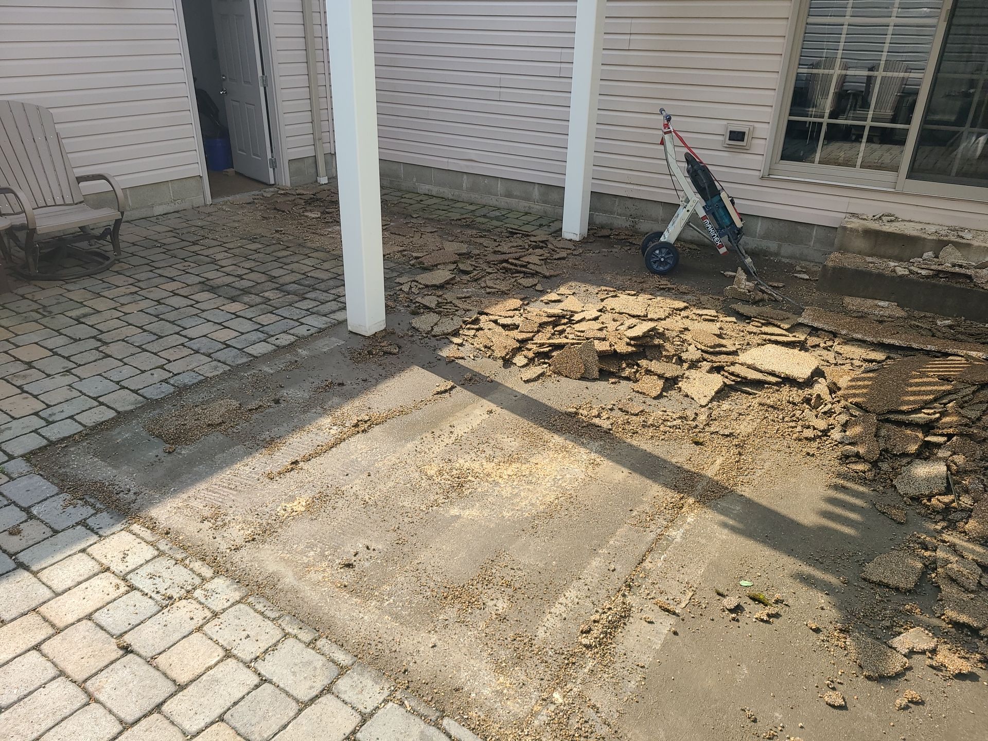 Patio with Stone Removal (Chestnut) - Poland, OH by Alexander Concrete Coatings