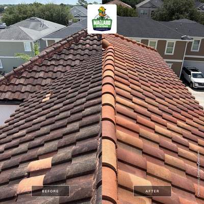 Barrel Tile Roof Cleaning and Exterior House Wash in Reunion