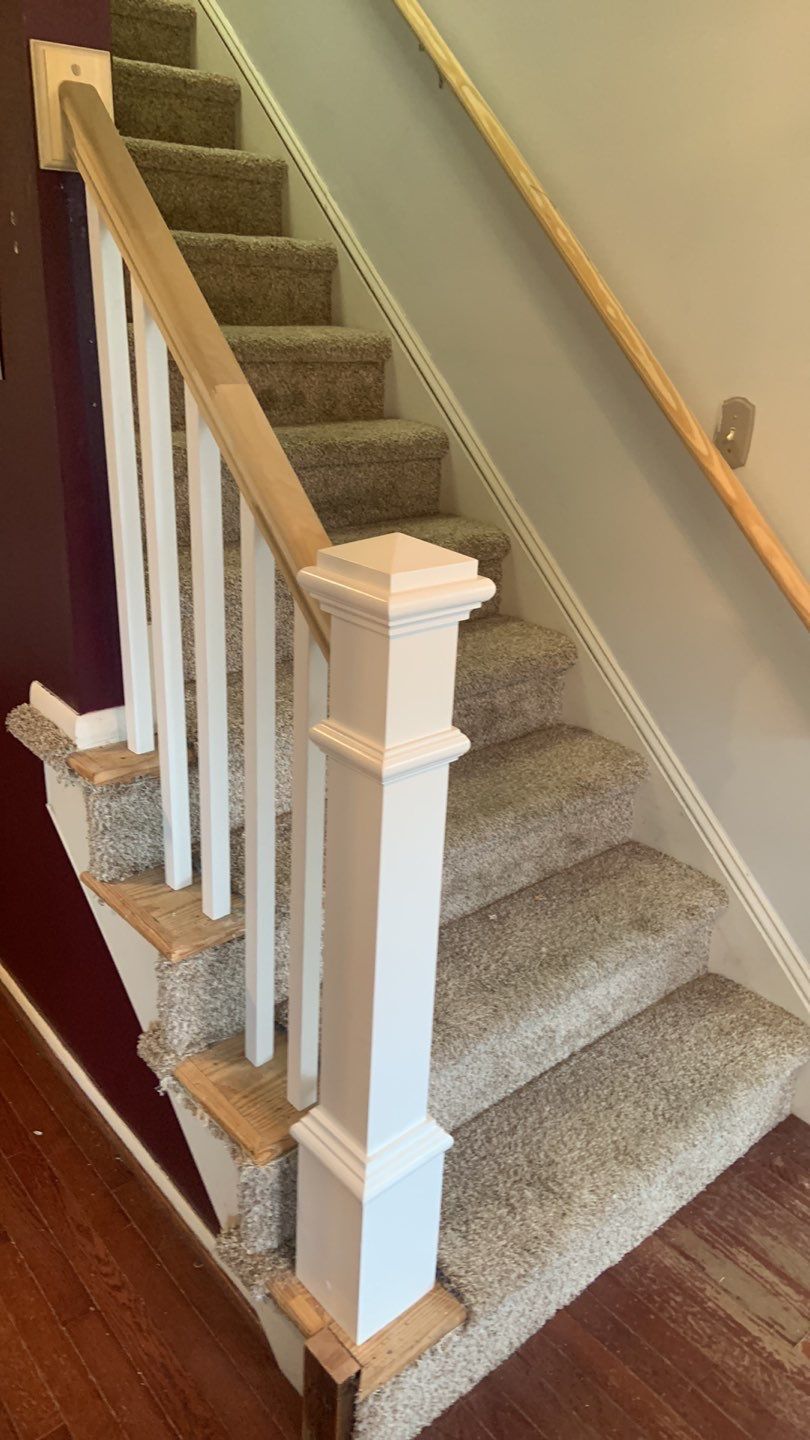 Interior Handrail Replacement using Newel Post & Handrails by A1 NERDY HOMES LLC