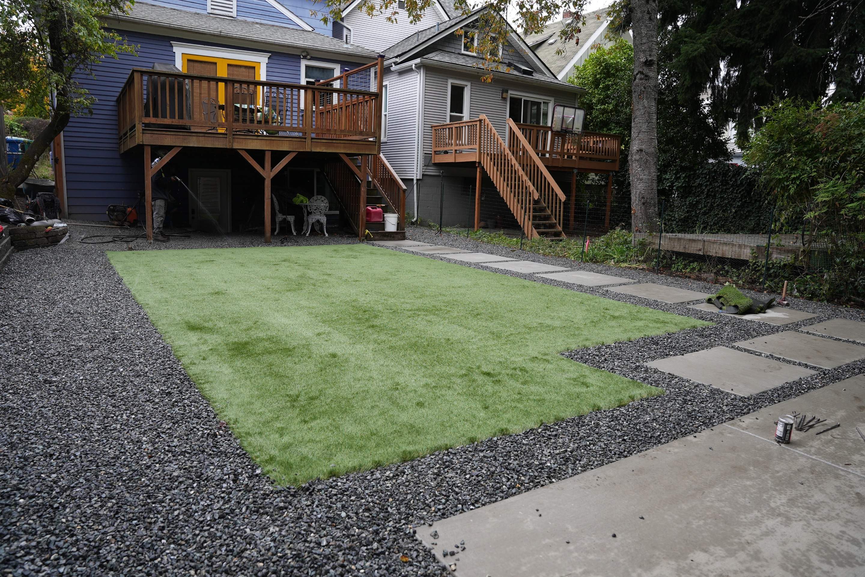 Turf Installation, Retaining Wall & Concrete Walkway | Seattle  by Jireh Asphalt & Concrete Inc 