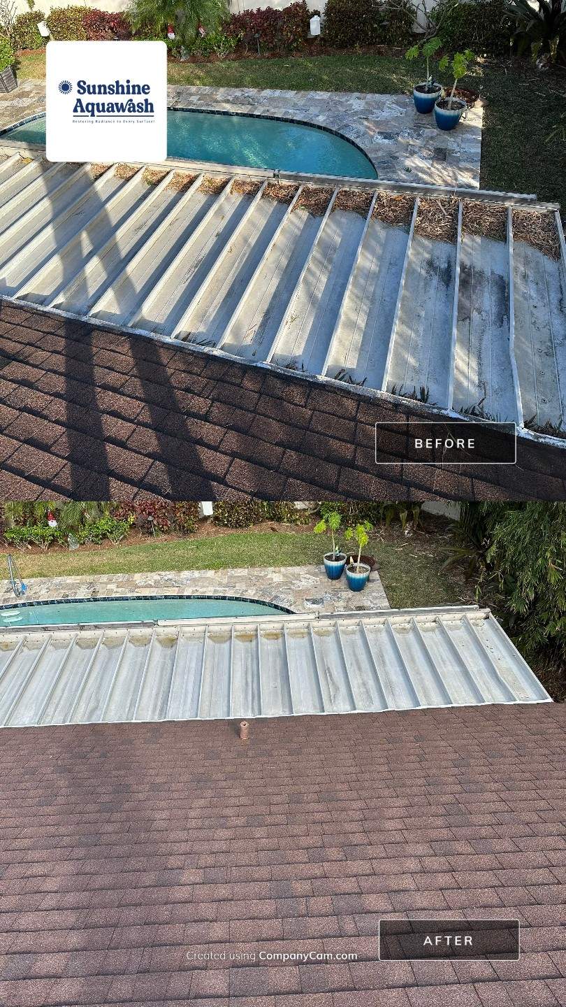 Roof Cleaning Service & Travertine Paver Cleaning by Sunshine AquaWash