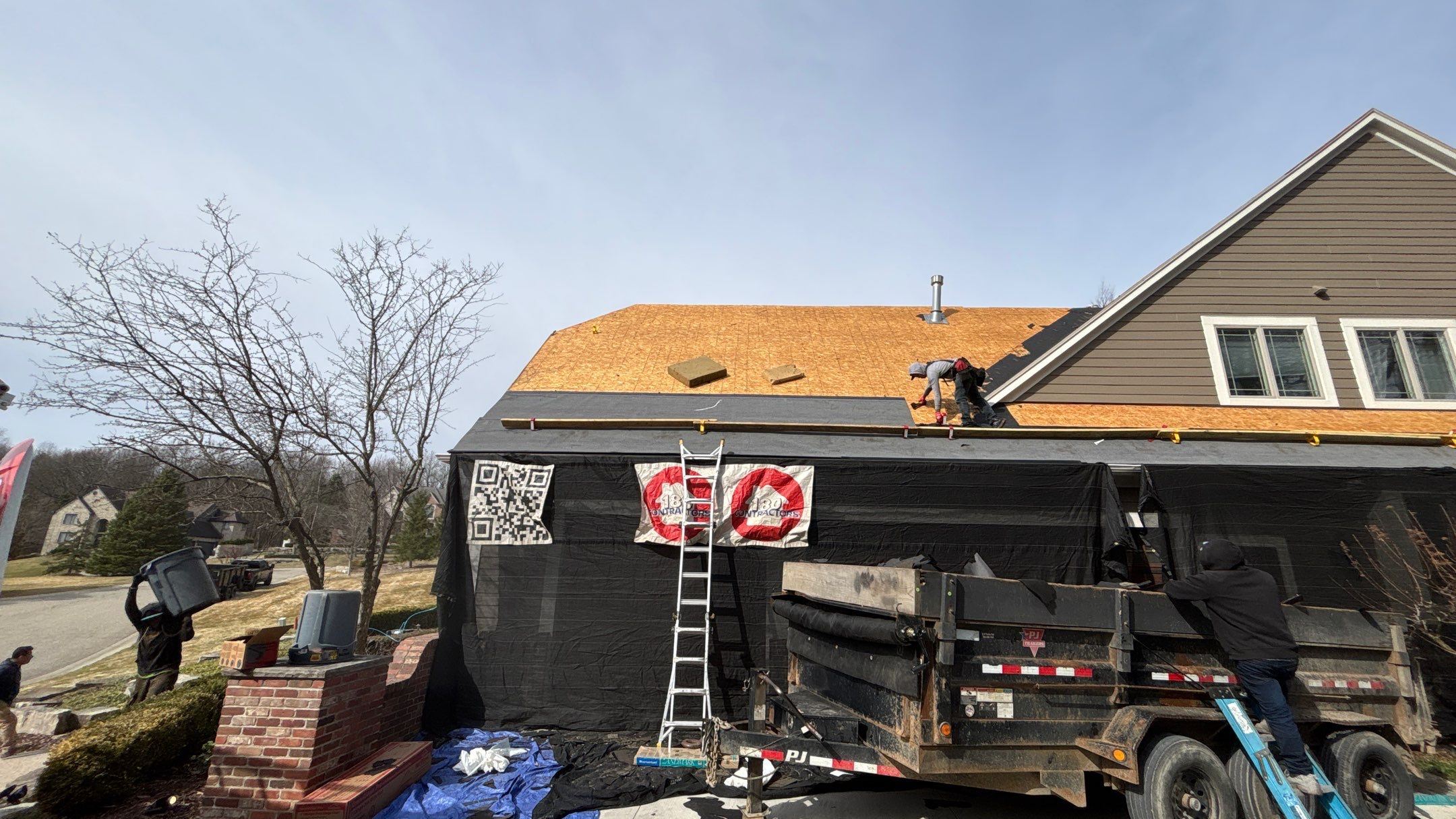 Roof Replacement using CertainTeed Landmark Moire Black by 180 Contractors