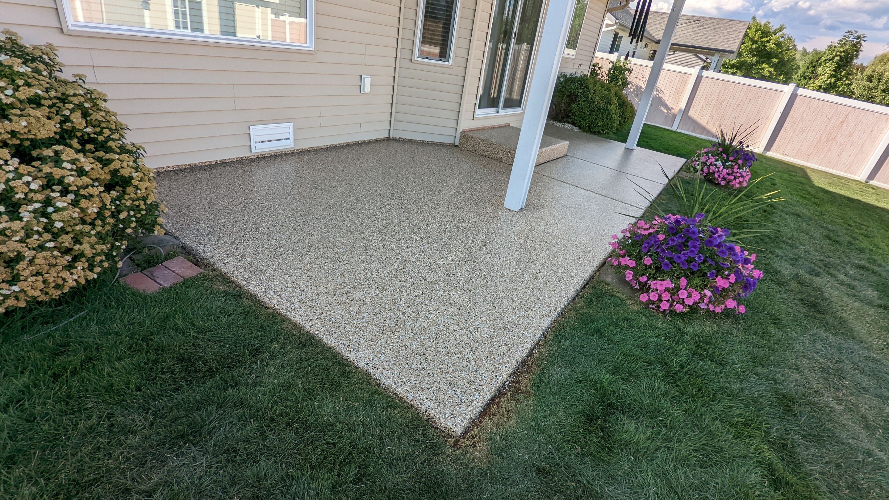 Patio Transformation using Sandstone by Croc Coatings, LLC
