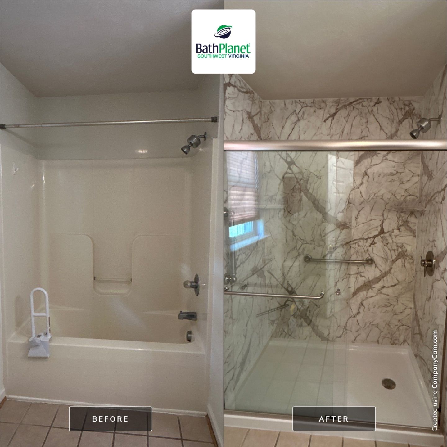 Tub to Shower with Tuscany by BathPlanet SW Virginia