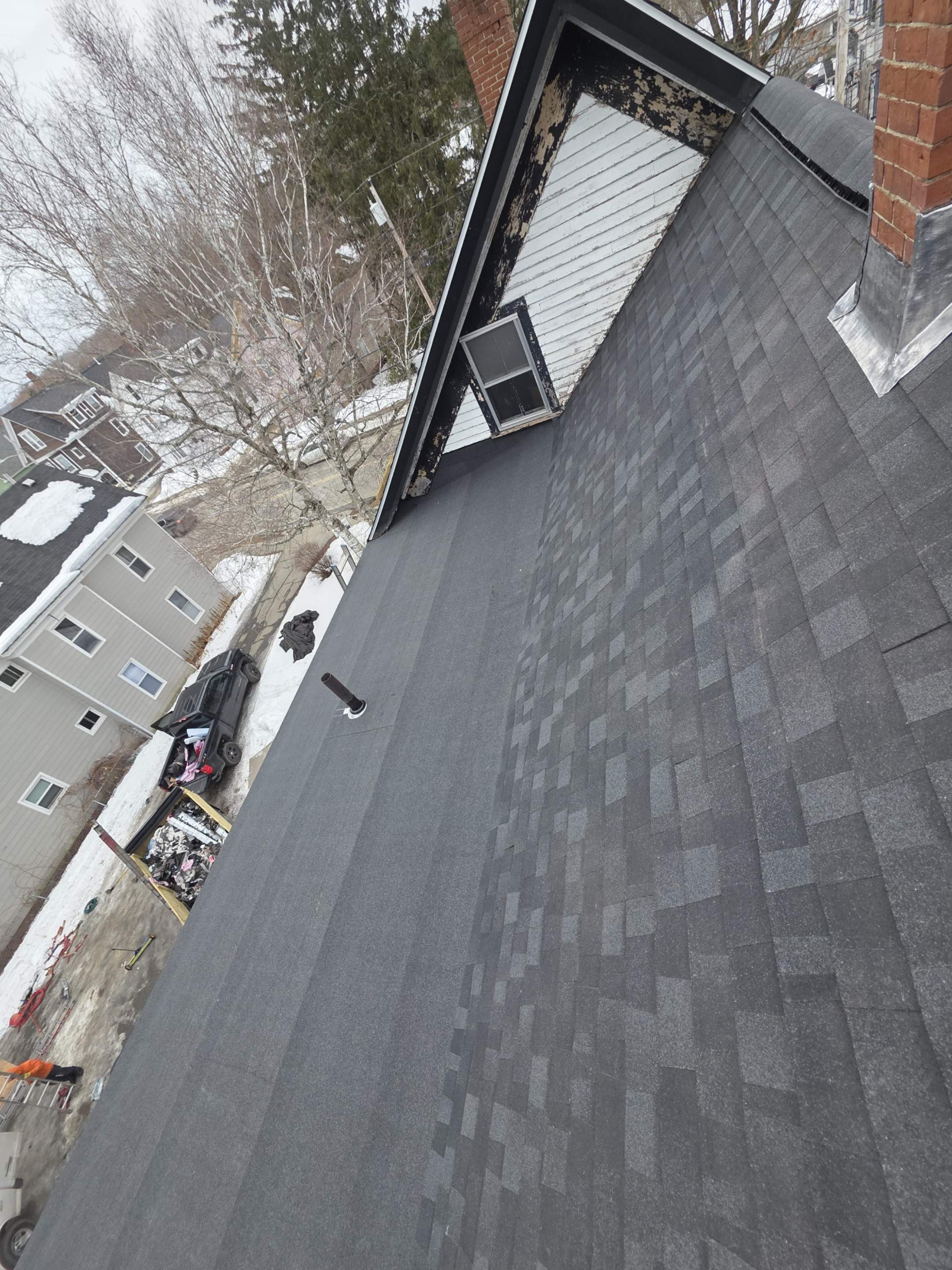 Full Roof Replacement in Maine – Two-Layer Tear-Off, Chimney Removal & Low-Slope Conversion by JOHNNYS PRO