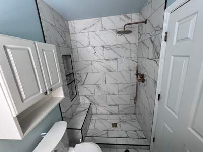 Tub to walk-in shower
