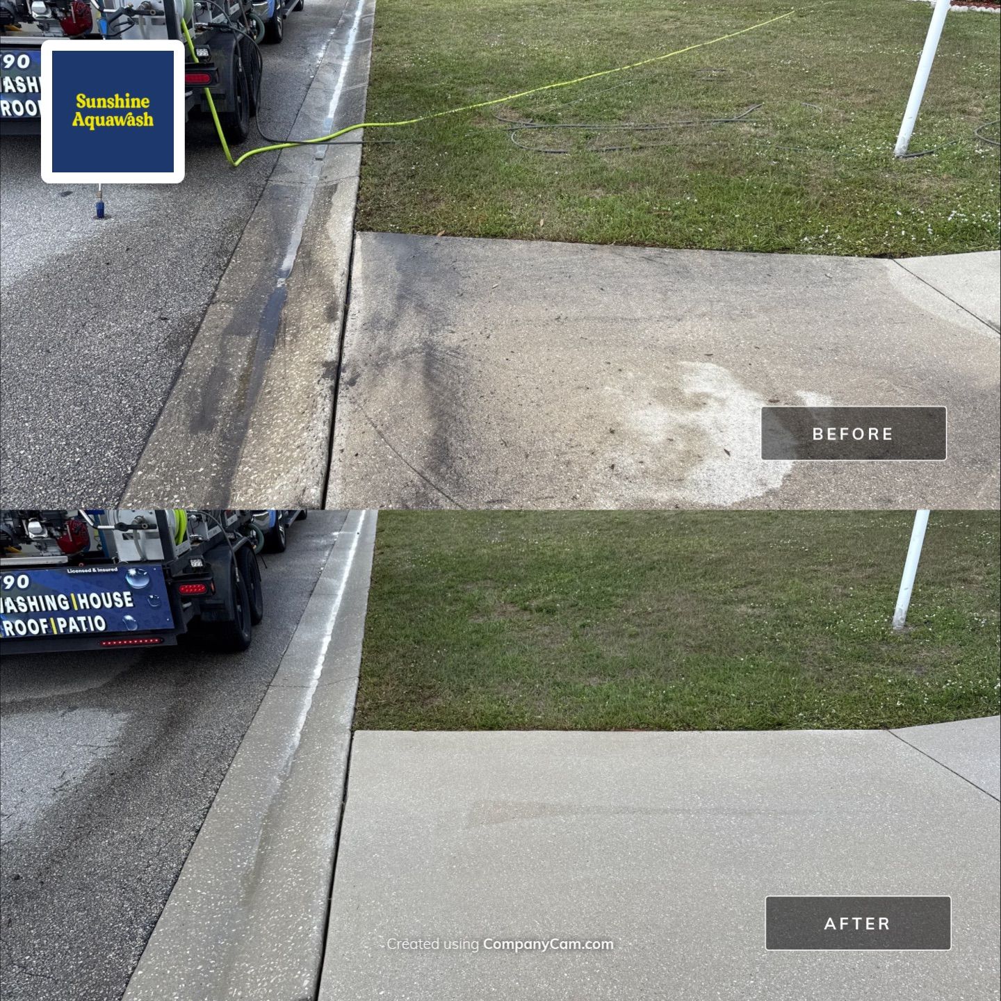 Concrete Driveway Cleaning in Arbor Creek Community – Palmetto, FL by Sunshine AquaWash