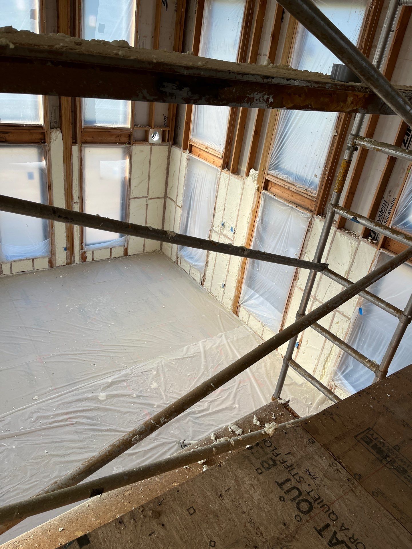 New Home Construction using open cell spray foam by NYS Foam & Energy