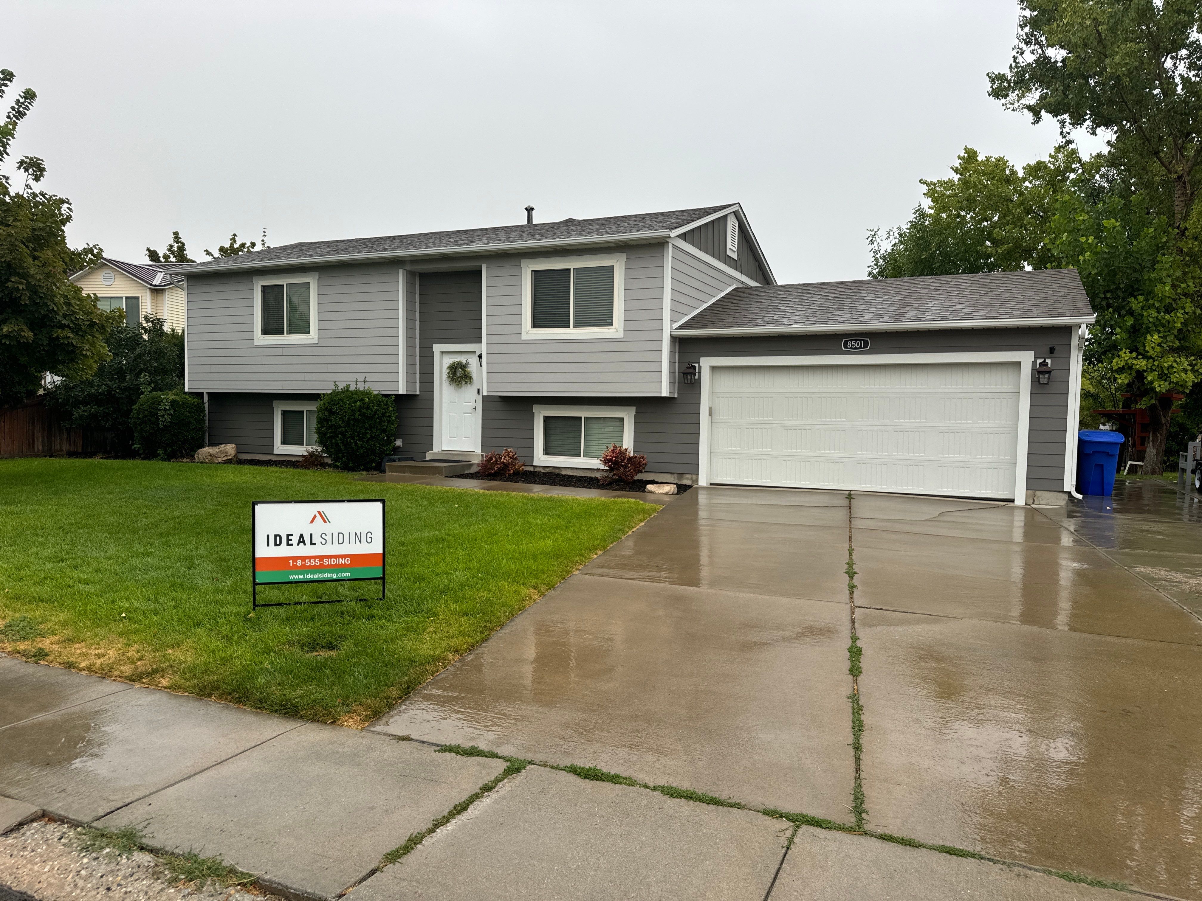 Salt Lake City | Mixed Profile Hardie Upgrade | Arctic White & Iron Gray by Ideal Siding Utah