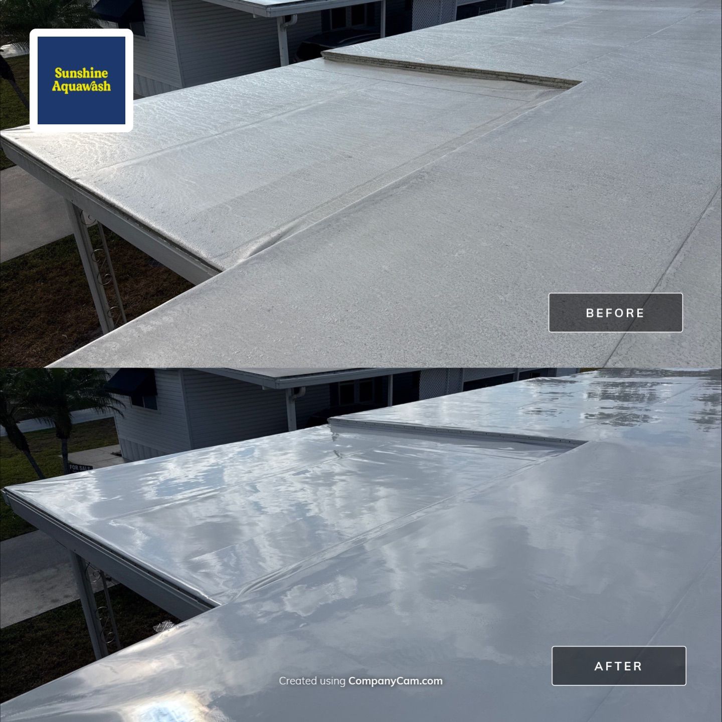 Mobile Home Soft Wash & TPO Roof Cleaning in Leisure Lake Mobile Home Park – Palmetto, FL by Sunshine AquaWash