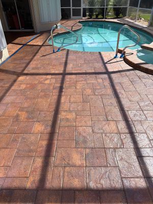 Paver Sealing and Striping for Sun City Center Pool Deck