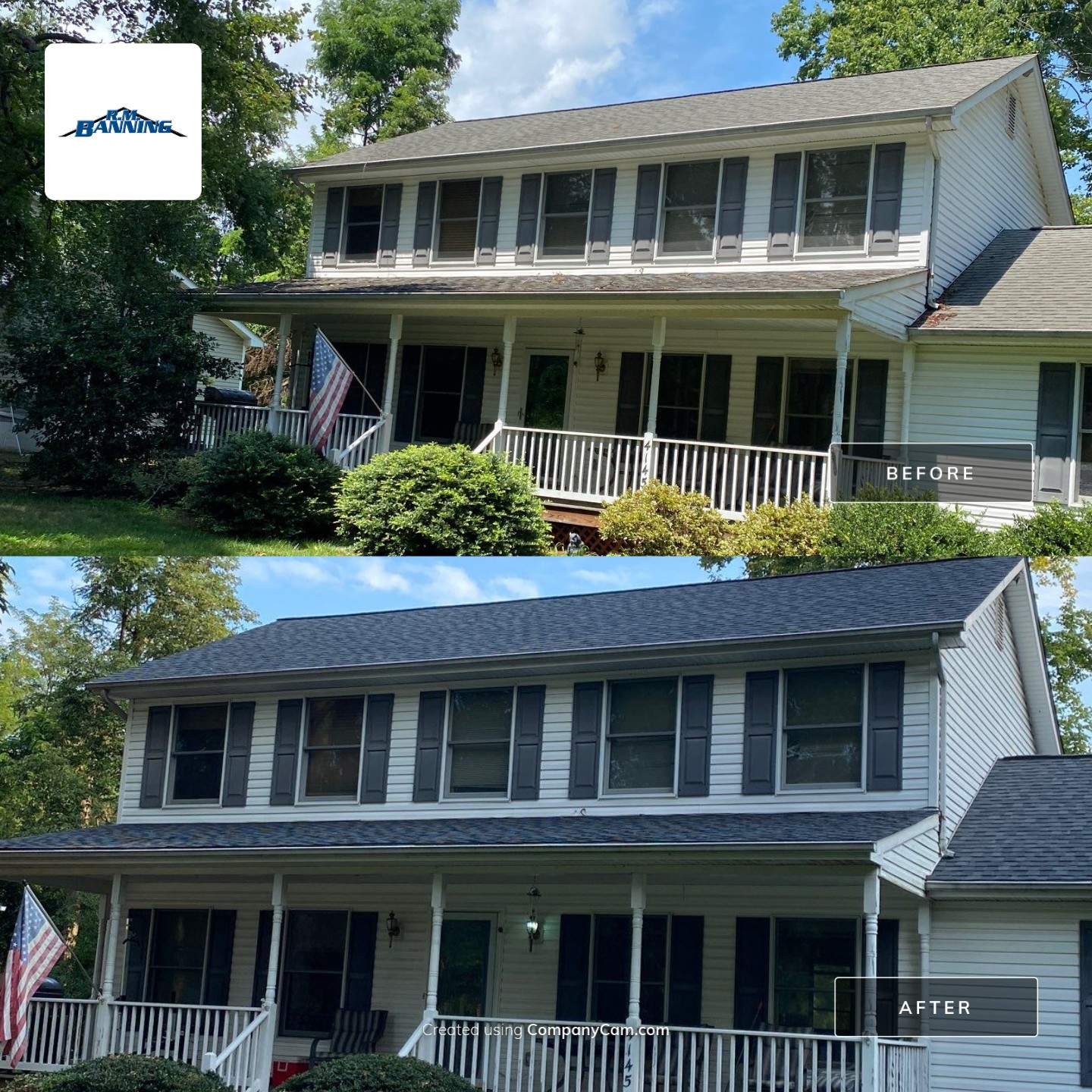 Marshall Roofing Project - Landmark Pro Max Def Pewterwood Designer Shingles by RM Banning, Inc.
