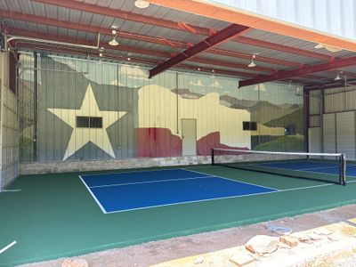 Pickleball Court in Barn on Lake Austin
