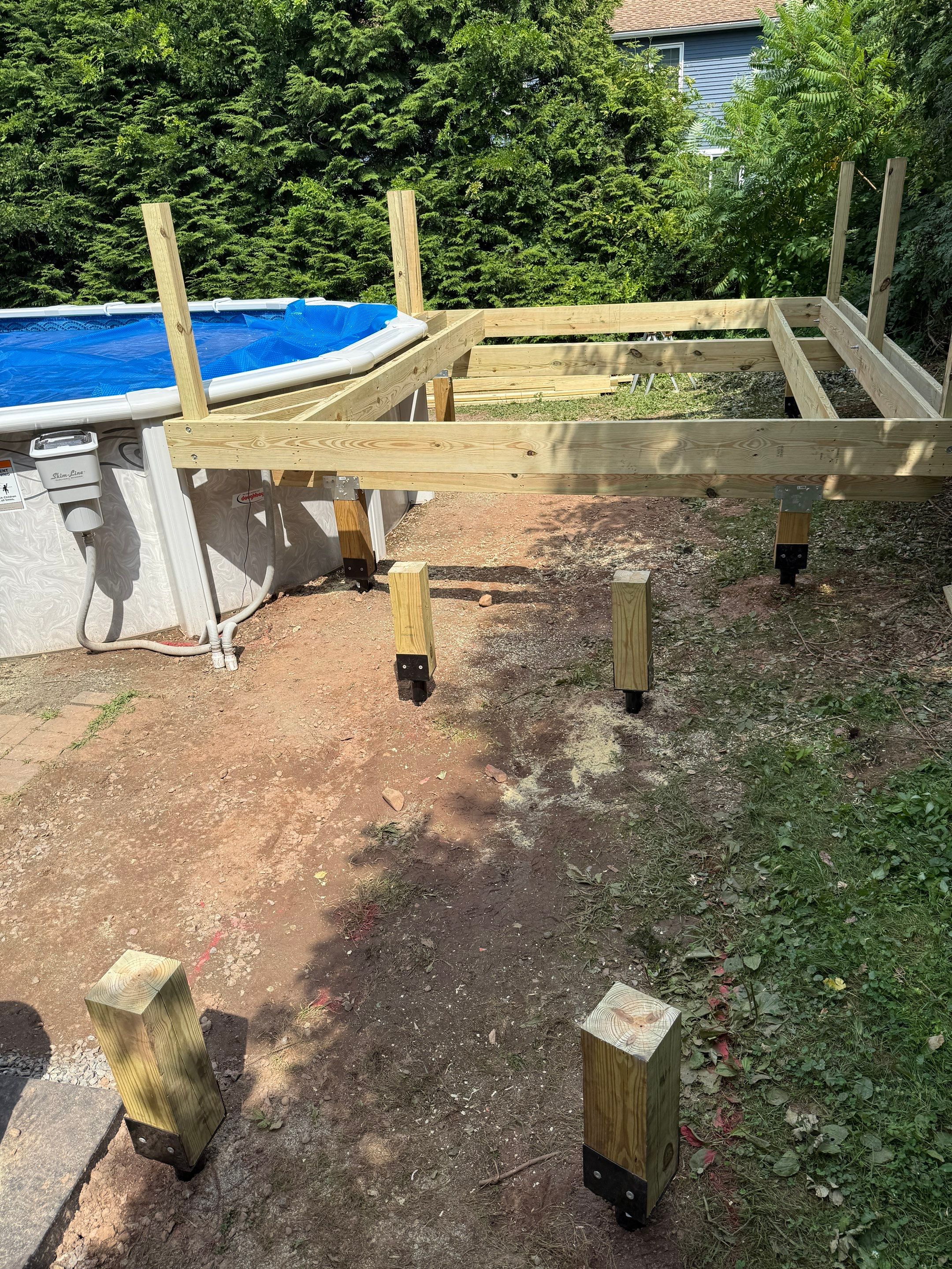 Complete replacement of original deck and addition of new pool deck by DiGiorgi Roofing and Siding Inc