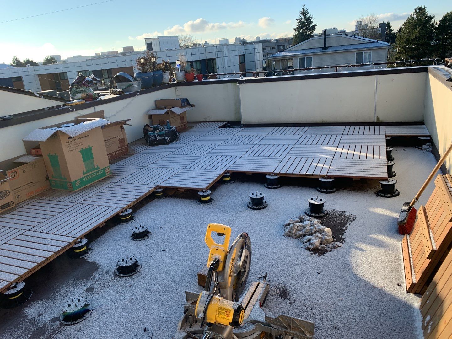 Ballard Rooftop Deck using IPE Tiles by Alki deck builders