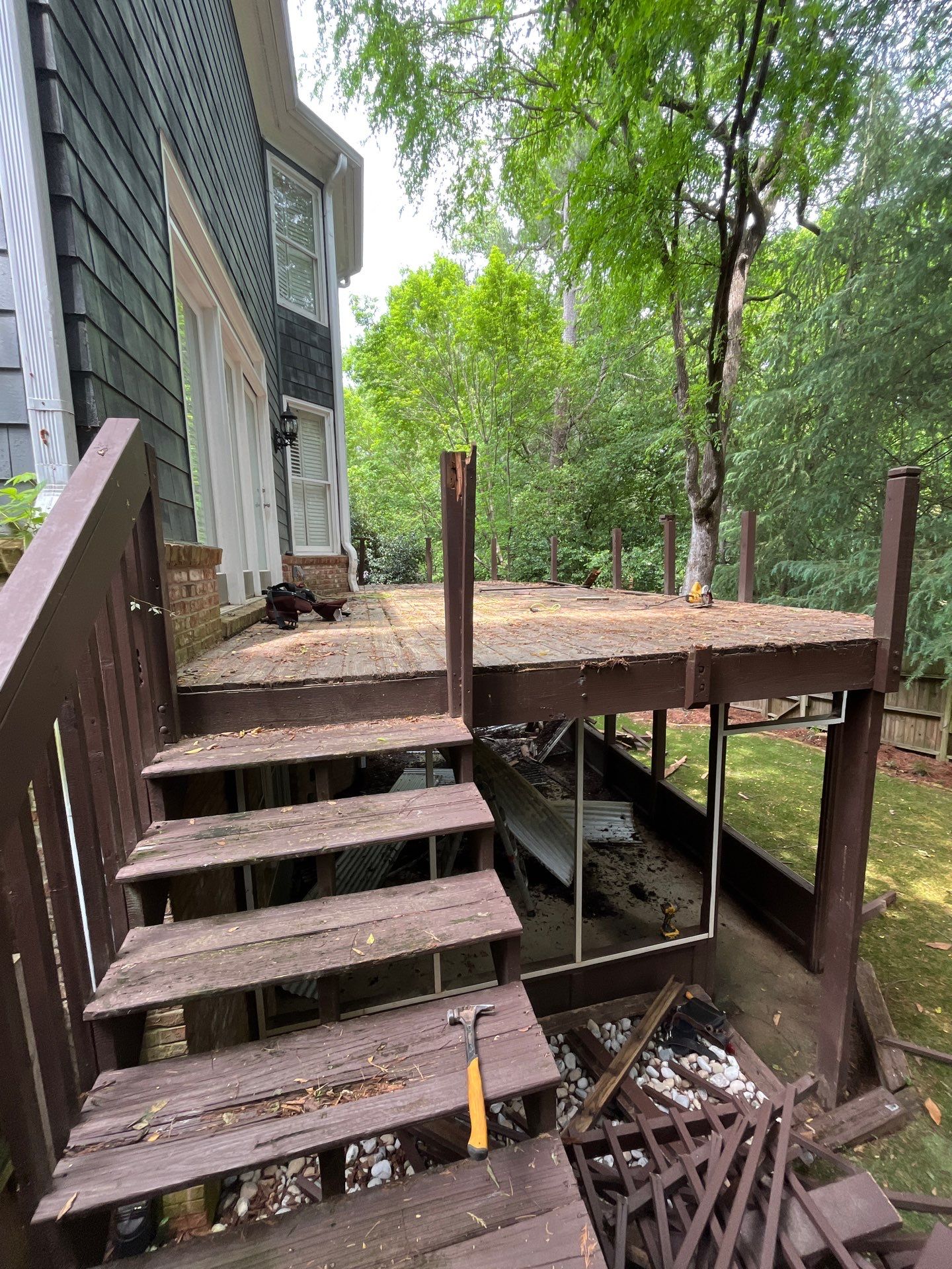 Trex New Deck Build with Screened in Under Deck by Nelson Exteriors 