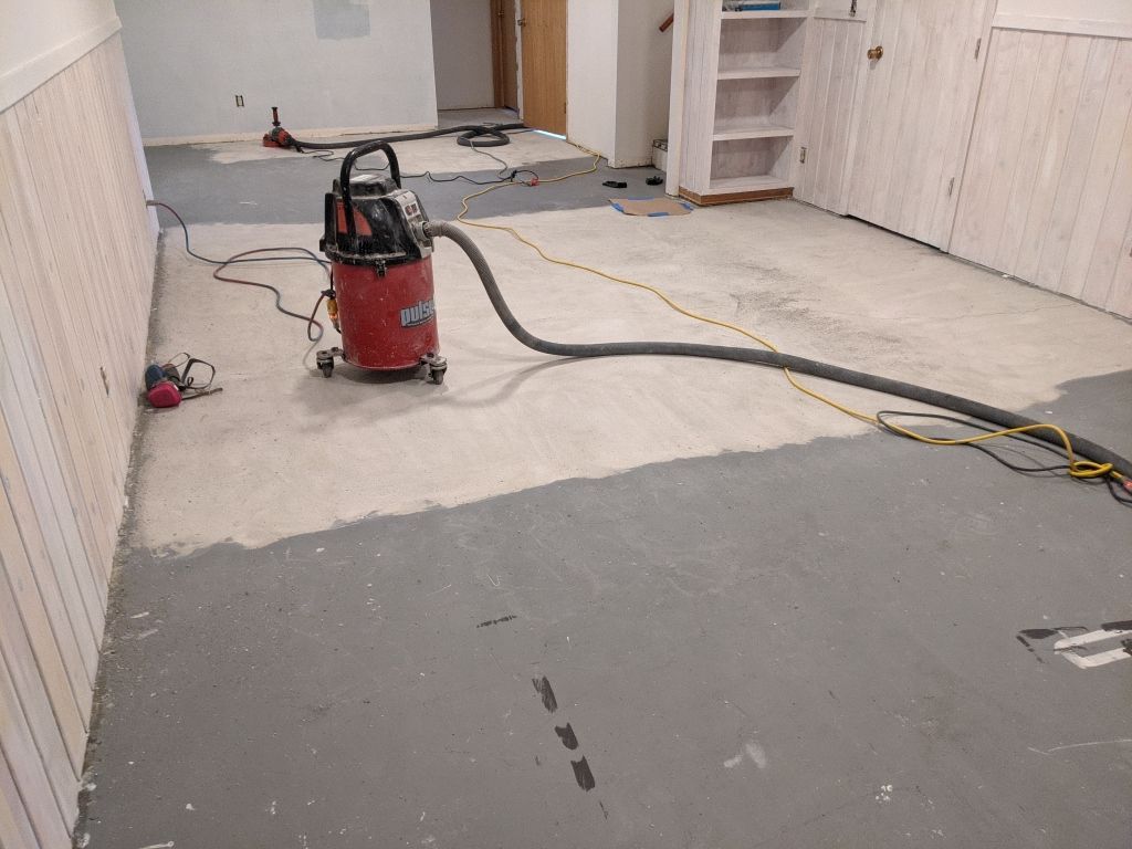 Basement Croc Floor Transformation using Pebble Beach by Croc Coatings, LLC