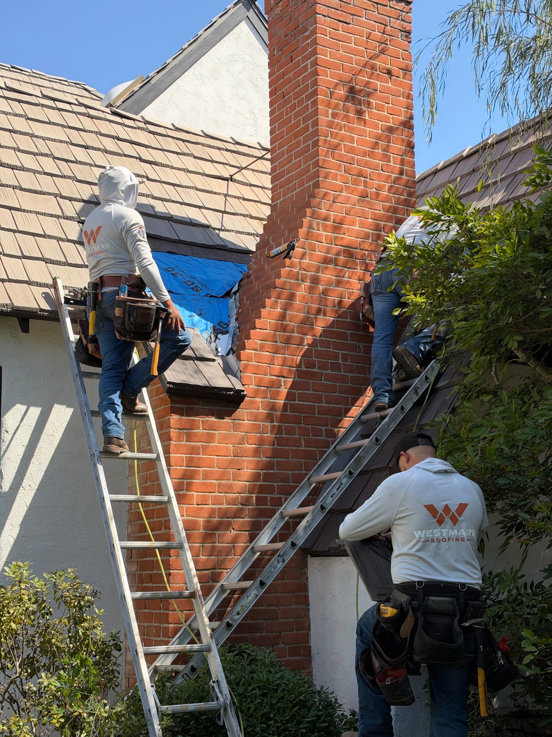 Composite Shake Roofing and Custom Chimney Cricket Installation in San Diego