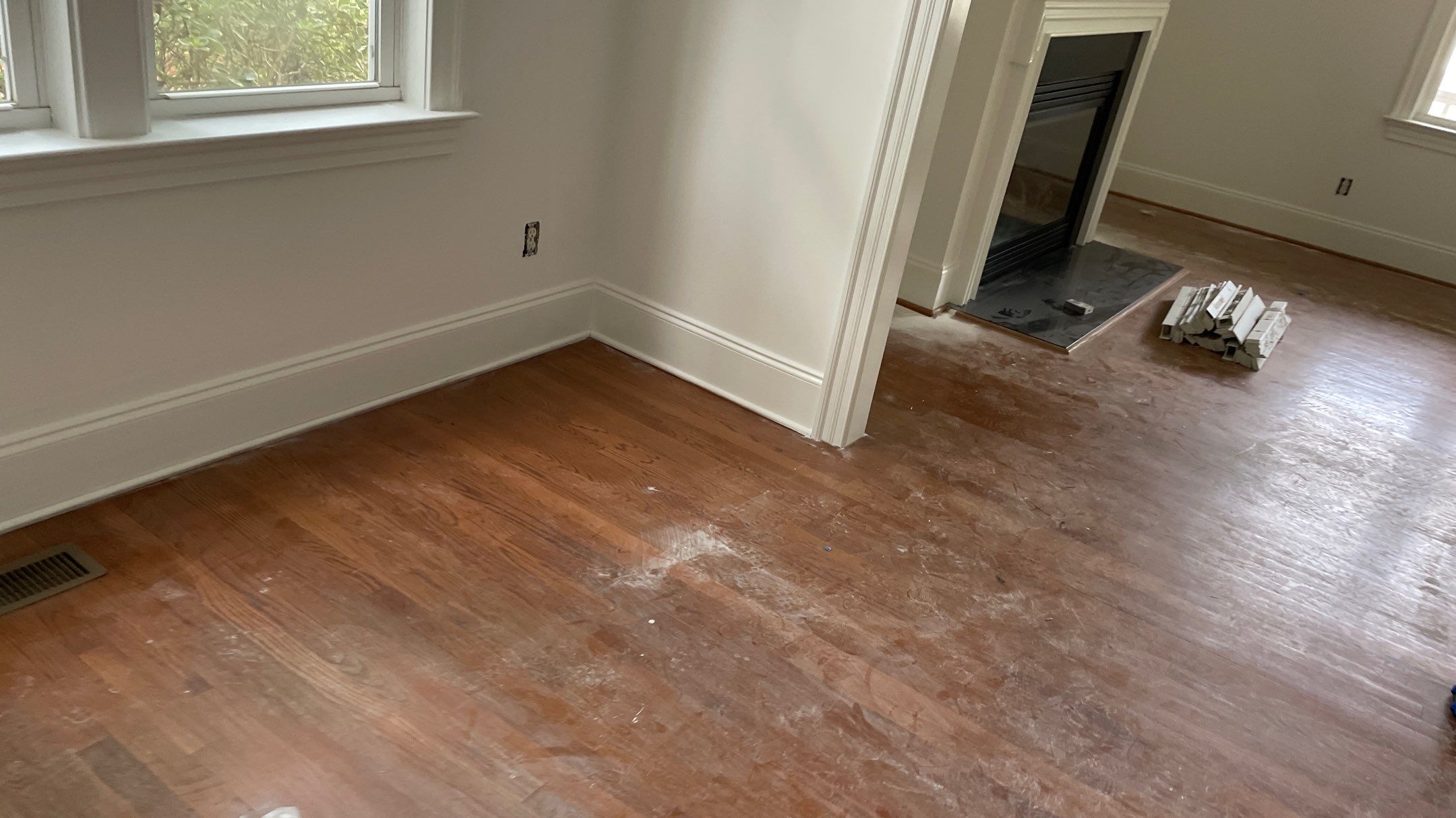 Sand and Finish Red Oak back to Natural with Matte Waterbased Finish by Footprints Floors of Coastal Carolina