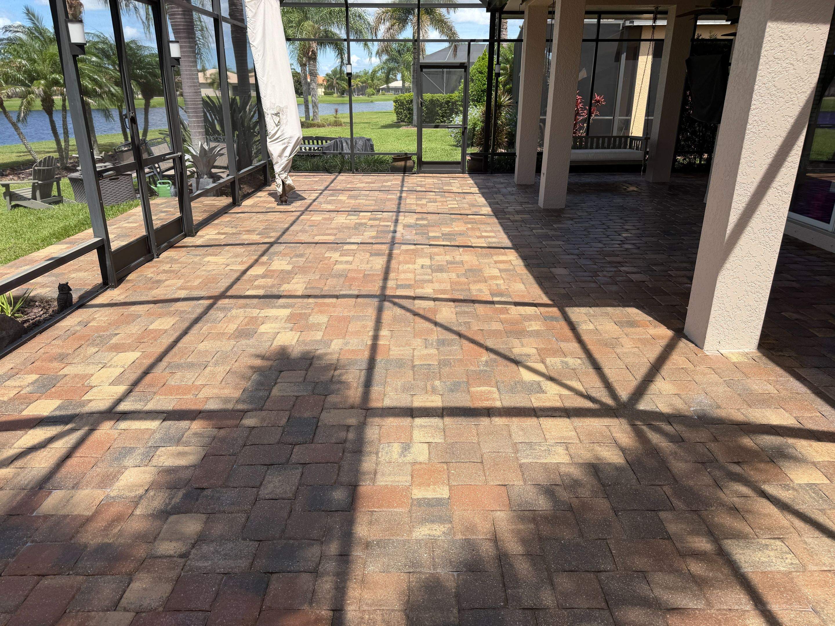 Valencia Lakes Screened-In Lanai Paver Restoration and Sealing in Wimauma by Supreme Paver Experts