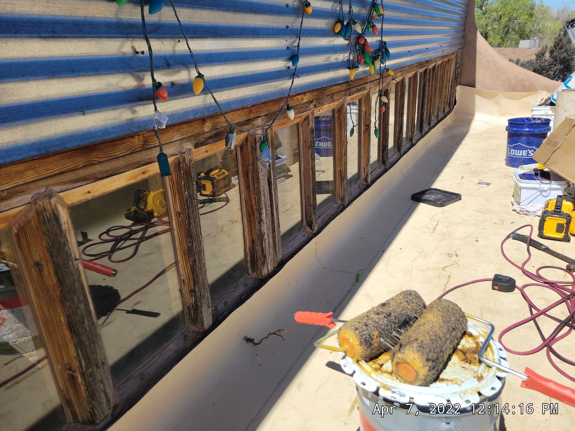 TPO Roof Replacement on entry of Albuquerque Restaurant by Doyle Roof Masters Inc
