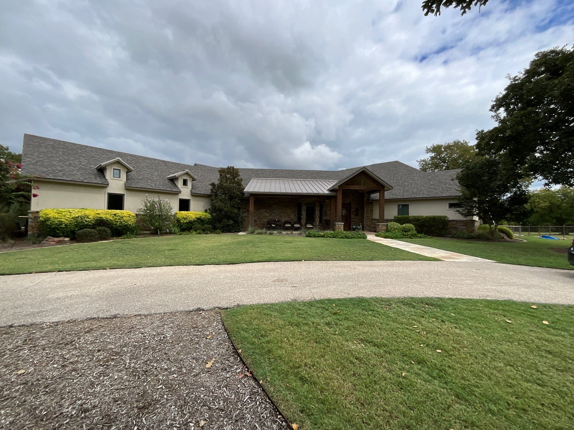Insurance Claim Roof and Gutters using Certainteed Landmark Weathered Wood by Tex-Line Roofing