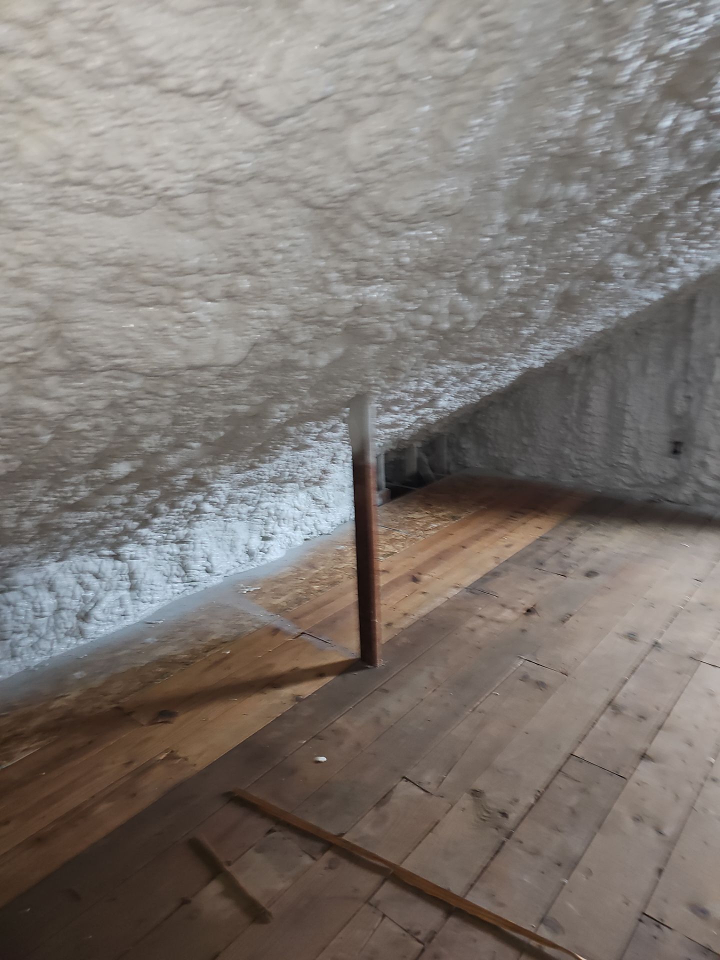 Attic Insulation using open cell spray foam by NYS Foam & Energy