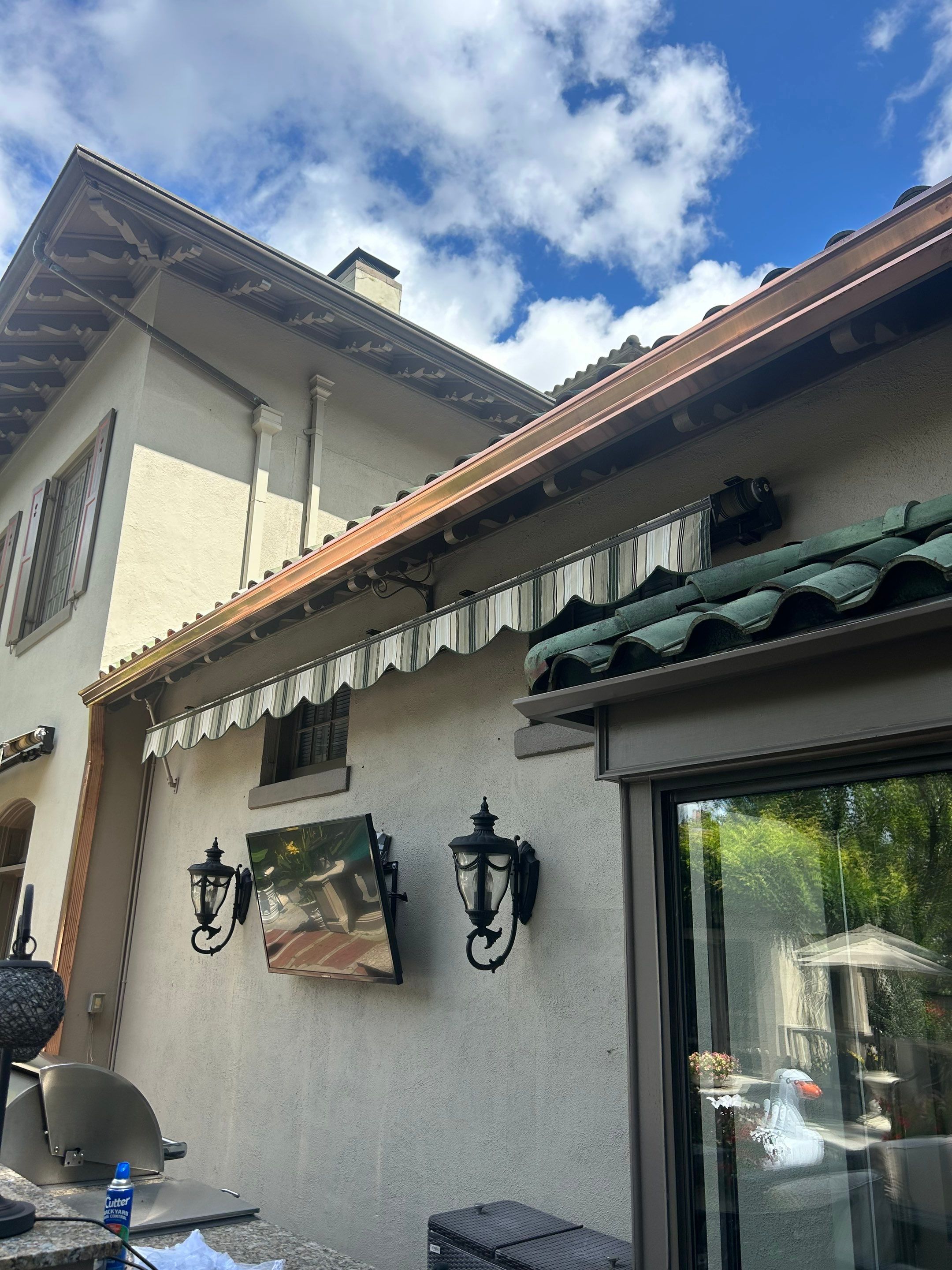 Gutter Installation using 6" K-Style Copper Gutter by Gutter Pro Enterprises
