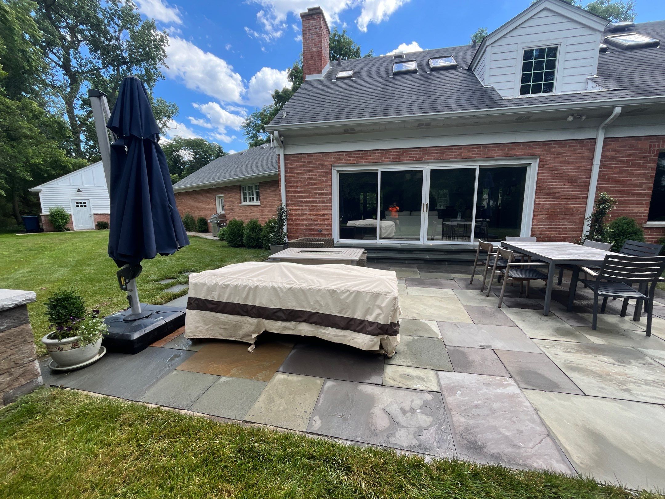 bluestone cleaning using Algaecide, soft wash soap by Northern Power Washing LLC.