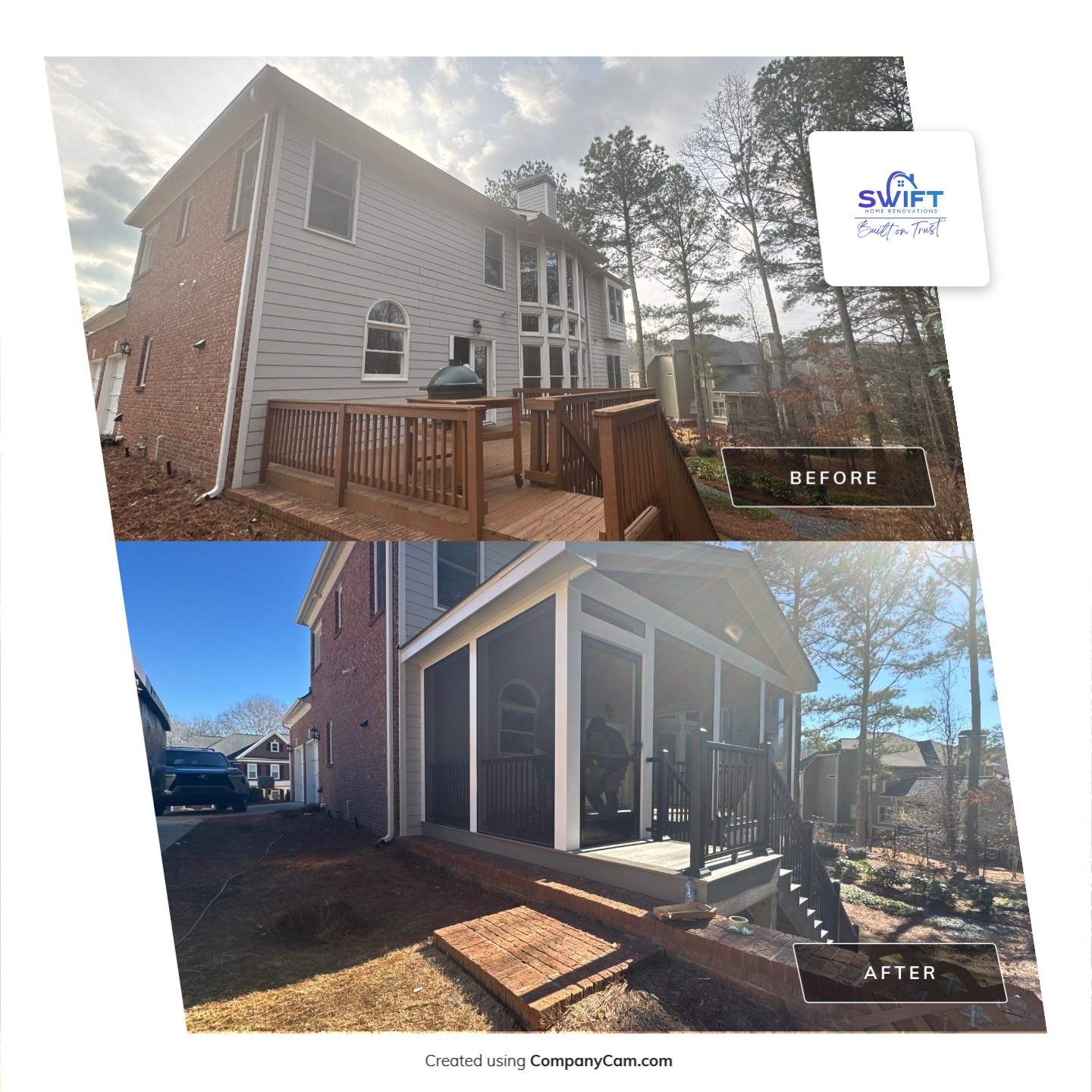 Screen Porch Construction  by Swift Home Renovations 