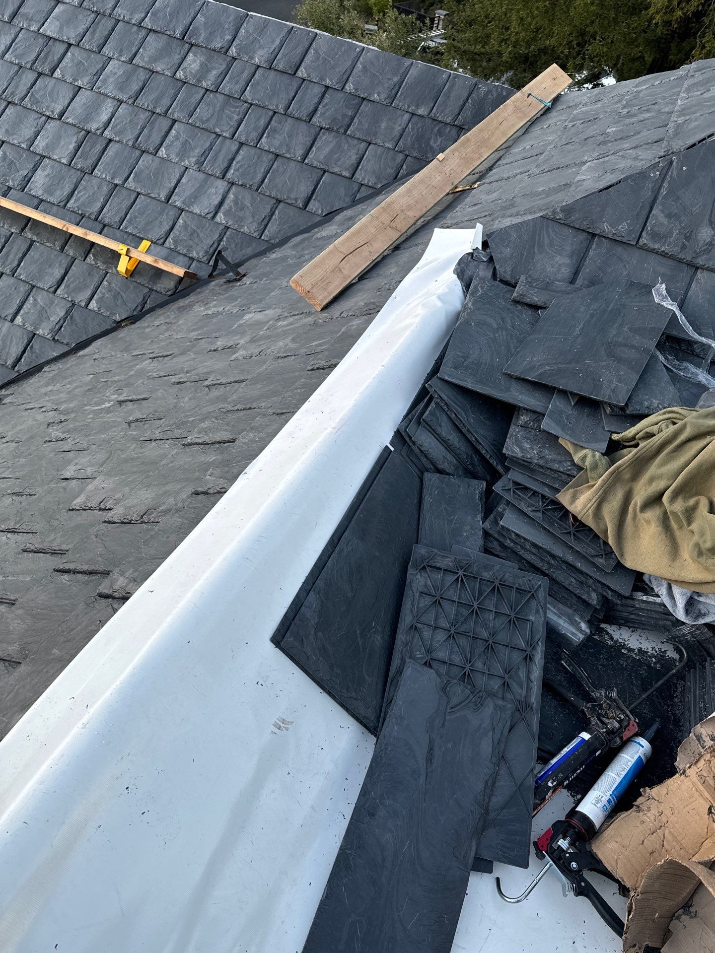 Residential Roofing Installation using Slate by Acker Roofing