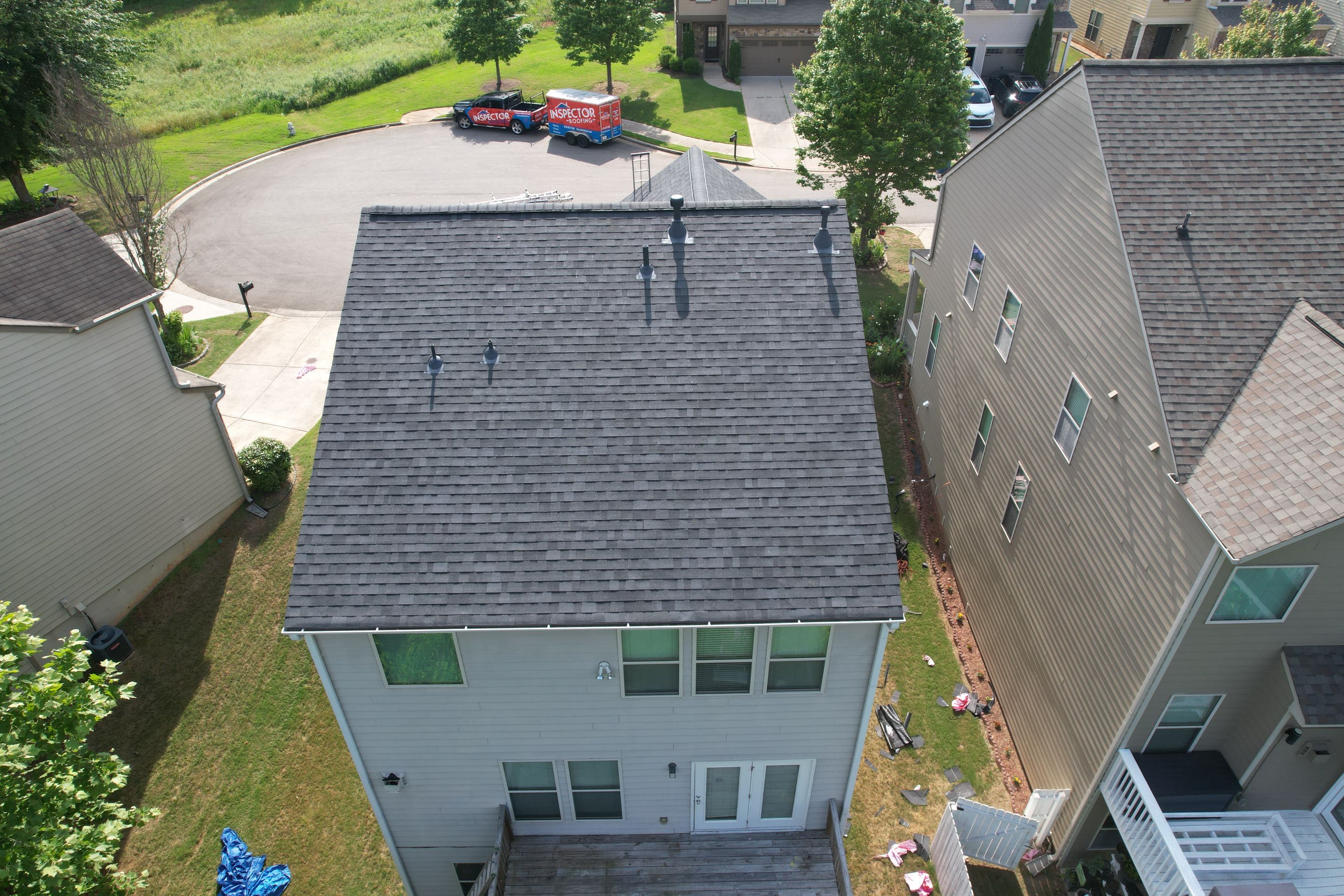 Residential Roof Replacement using Owens Corning Trudef Twilight Black by Inspector Roofing and Restoration