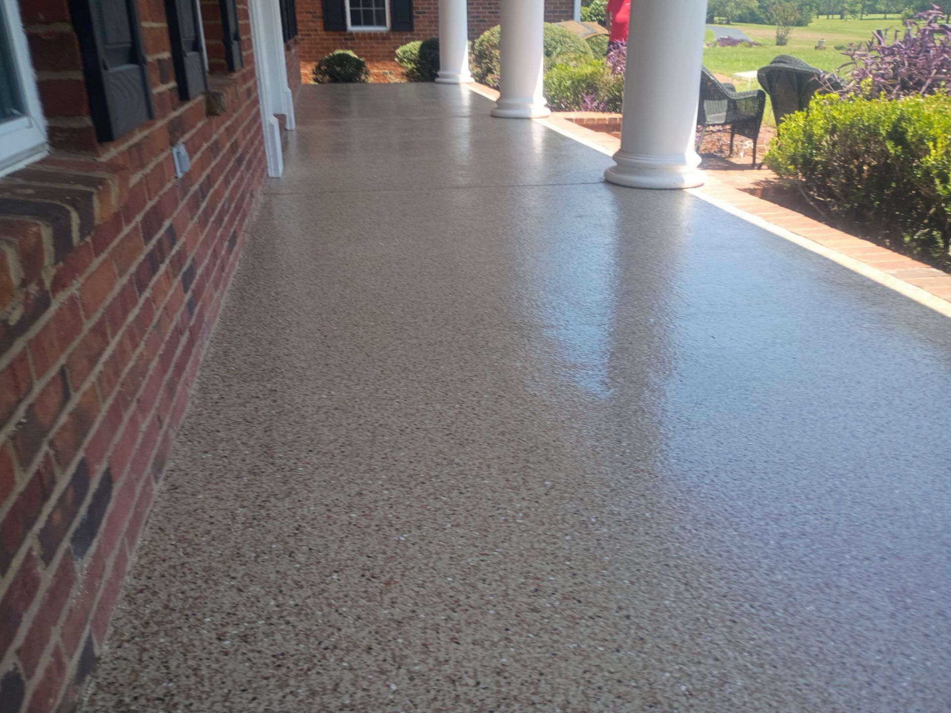 Front Porch in Pecan by Cross Creek Concrete Coatings
