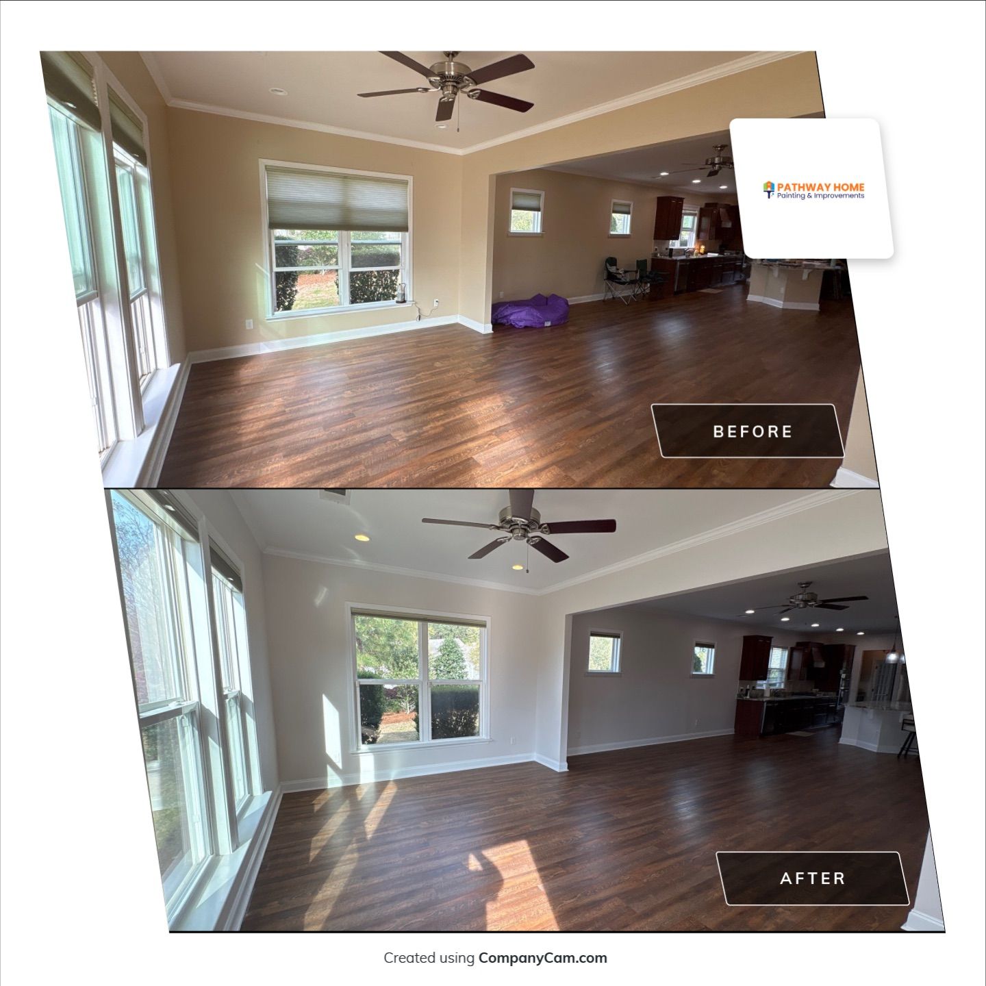 From Concern to Comfort: A Full Interior Transformation Done Right by Pathway Home Painting & Improvements