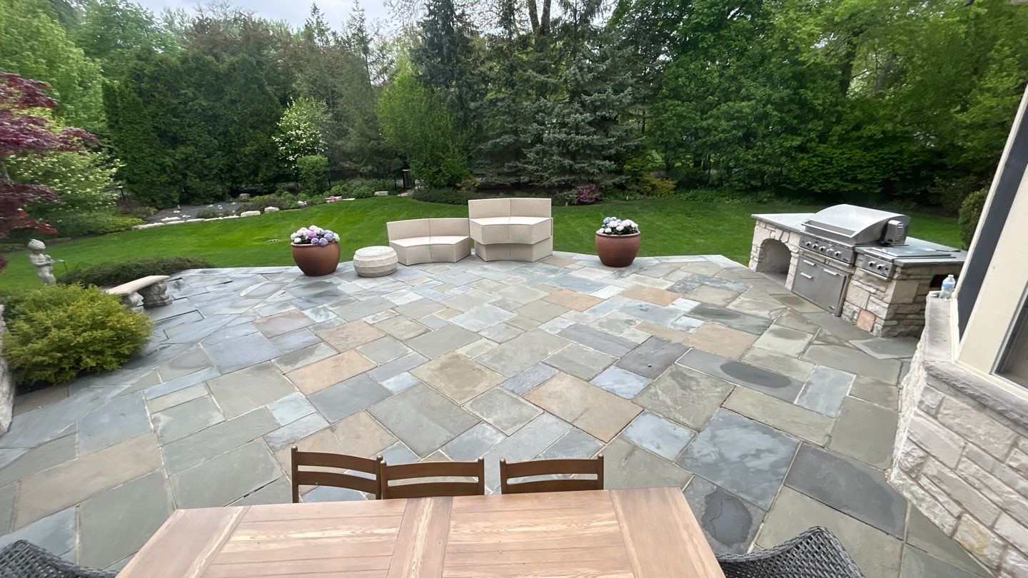 Winnetka, IL bluestone patio cleaning by Northern Power Washing LLC.