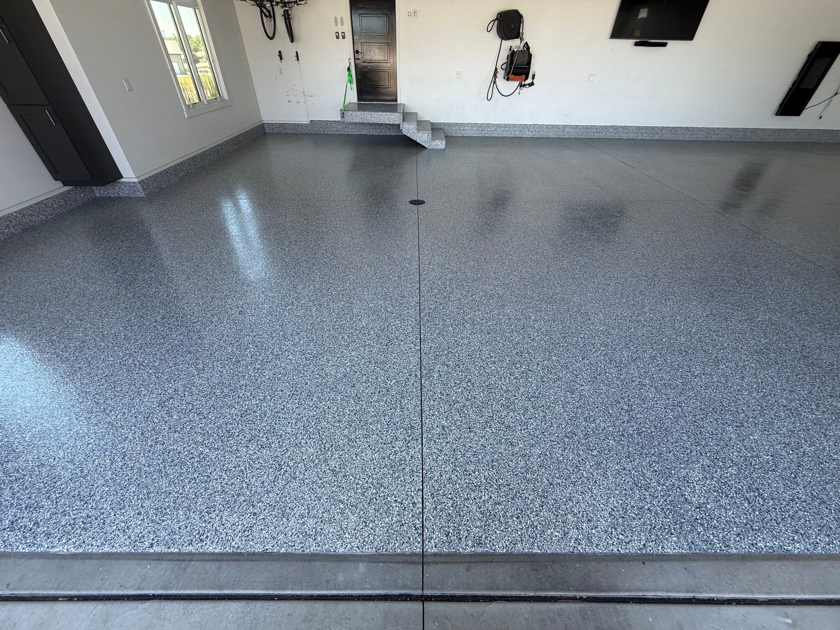 Gravel Flake Garage Floor Coating in Yankton by Select Painting, Coatings & Garage Cabinets