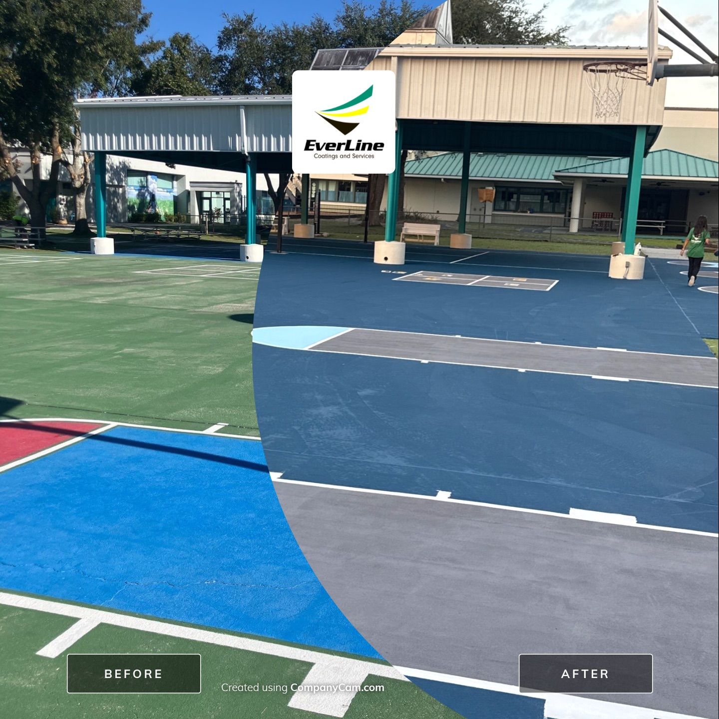 Athletic Court Resurfacing at Elementary School by Everline Coatings & Services - Southwest FL