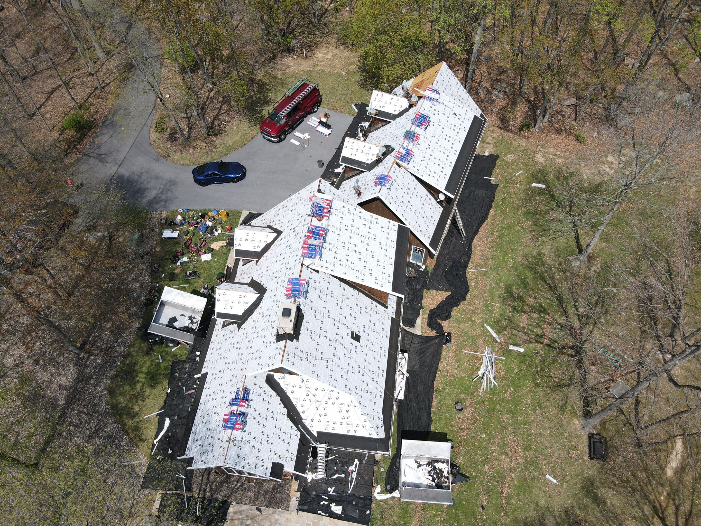 Roofing Installation using Gaf Hdz Architectural Shingle -Barkwood by Teflon Roofing