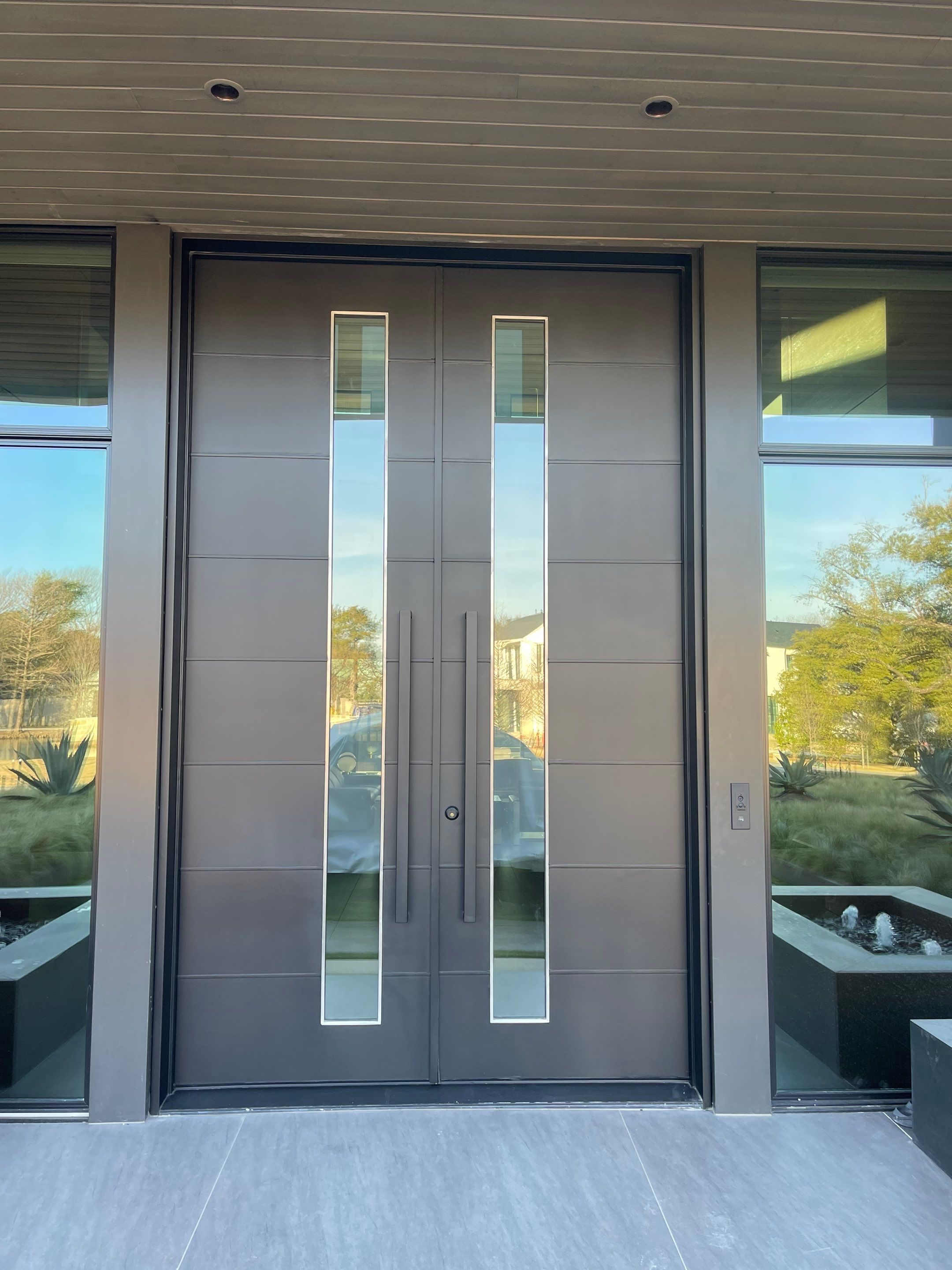 Modern Entry Door Installation and Custom Finishing in Dallas by Solara Custom Living