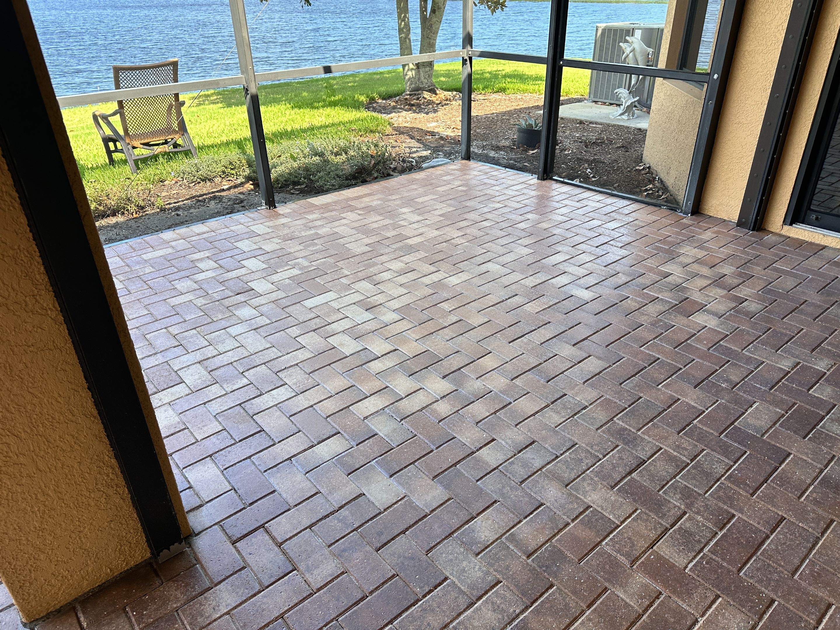 Herringbone Paver Stripping and Sealing for Apollo Beach Lanai by Supreme Paver Experts