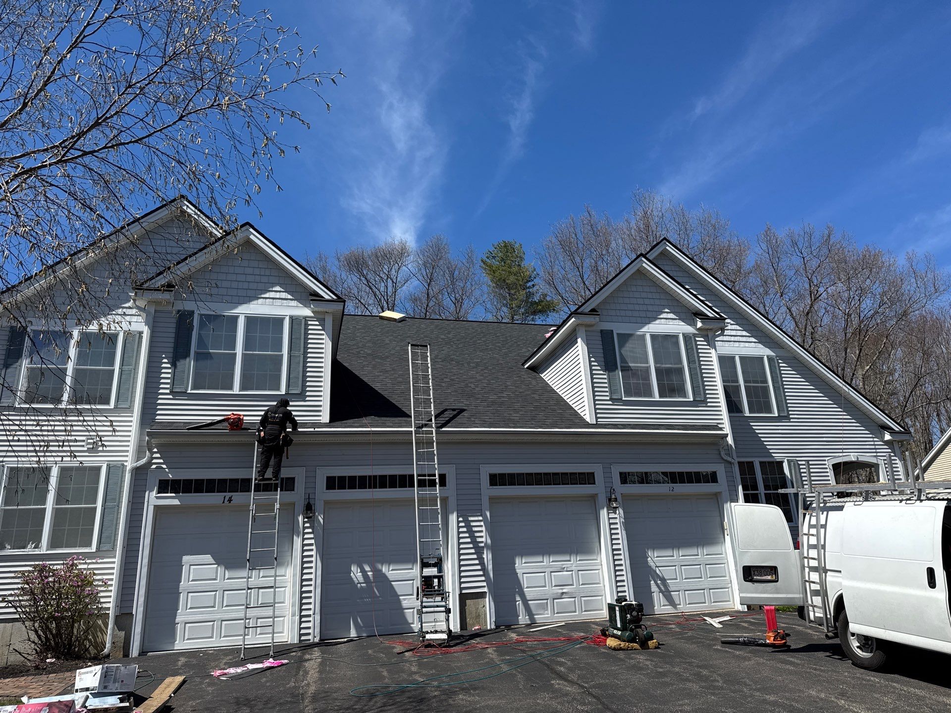 HOA Roof Replacement in Stratham, NH – 55 Square Duplex with Repairs & Ventilation Fixes by Compass exteriors