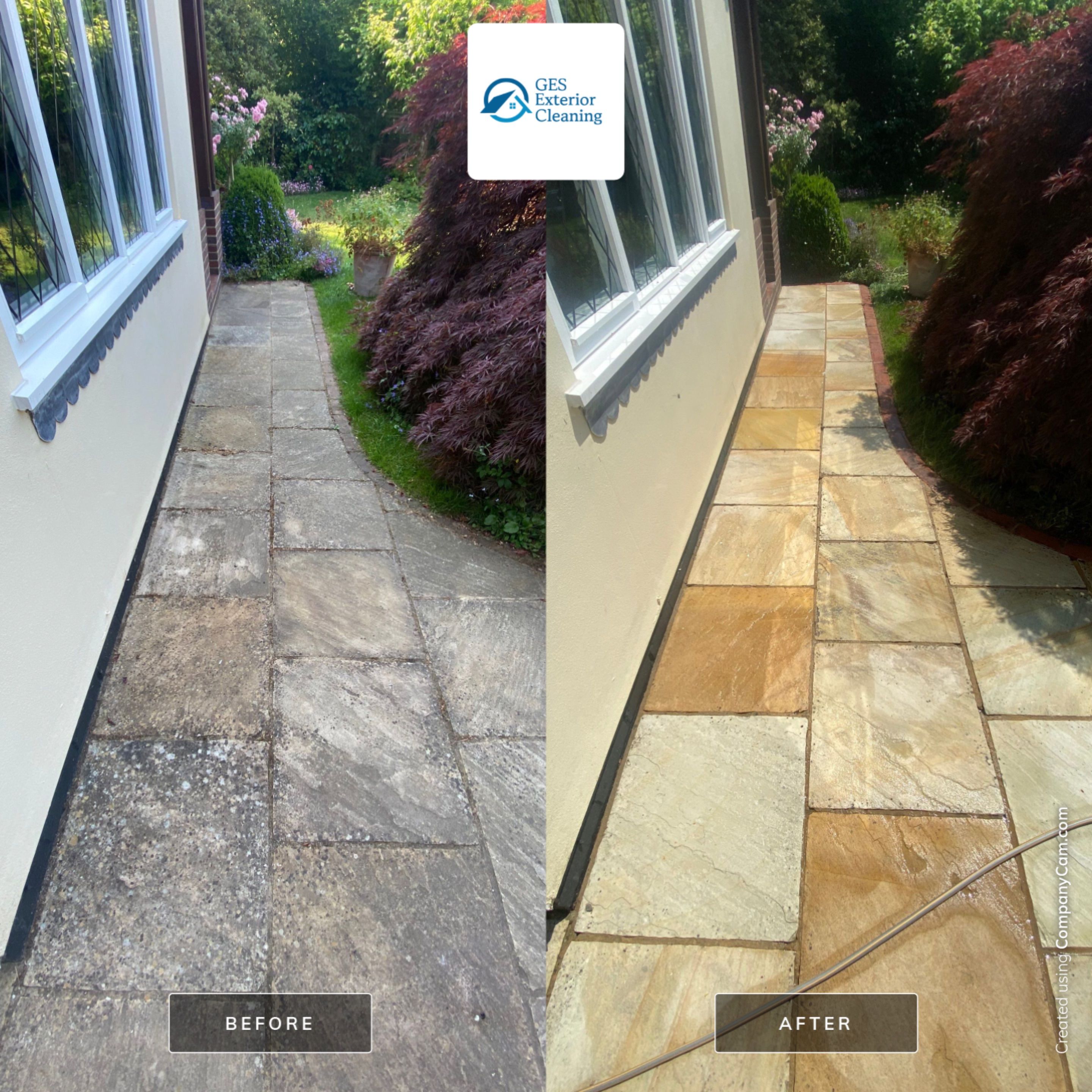Patio Area Spring Clean using honda 21 ltr/min by Ges Exterior Cleaning ltd