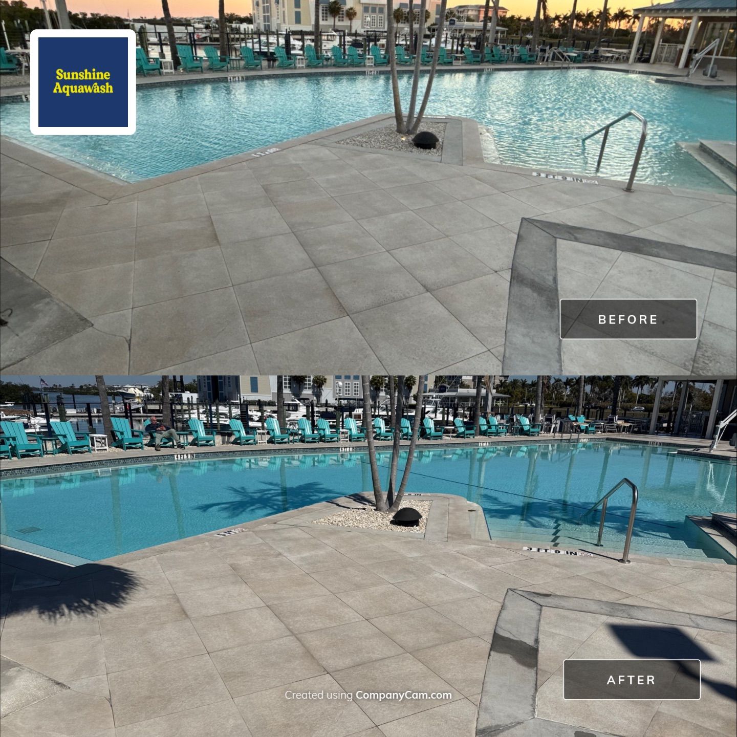 Hotel Pool Deck Cleaning at Compass Hotel Near Anna Maria, FL by Sunshine AquaWash