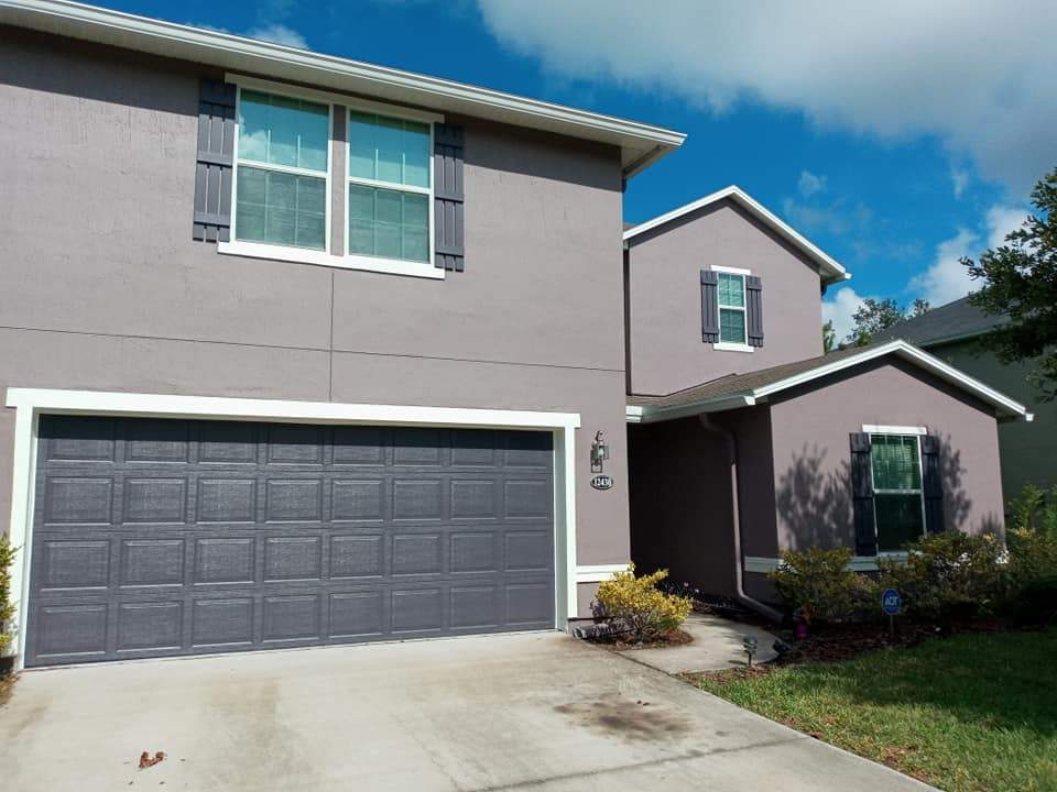 Stucco Repair and Exterior Painting in Jacksonville FL 32223 with Loxon XP and Emerald Rain Refresh by A New Leaf Painting, LLC