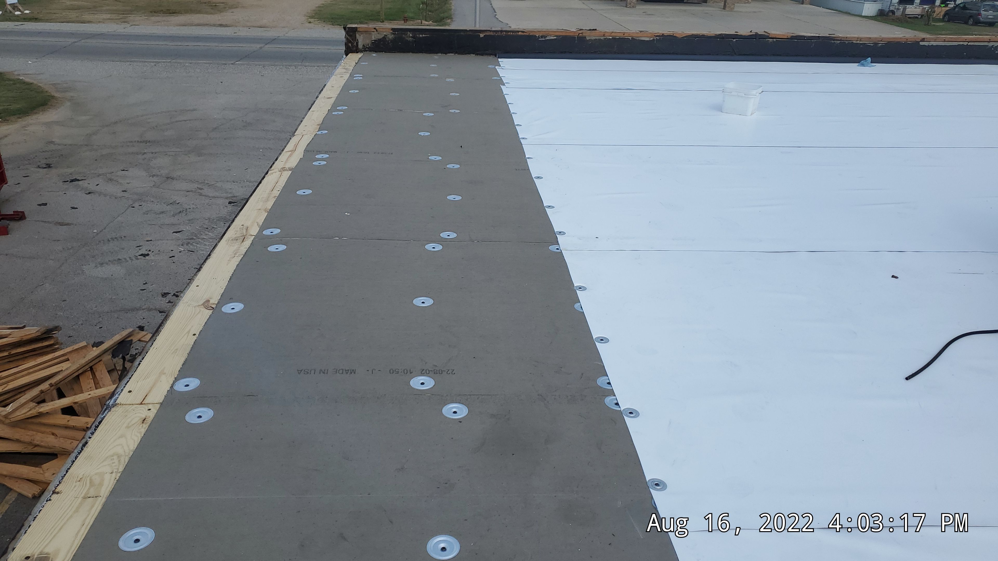 Commercial Roofing Installation using 50 mil PVC by Hostetler Roofing