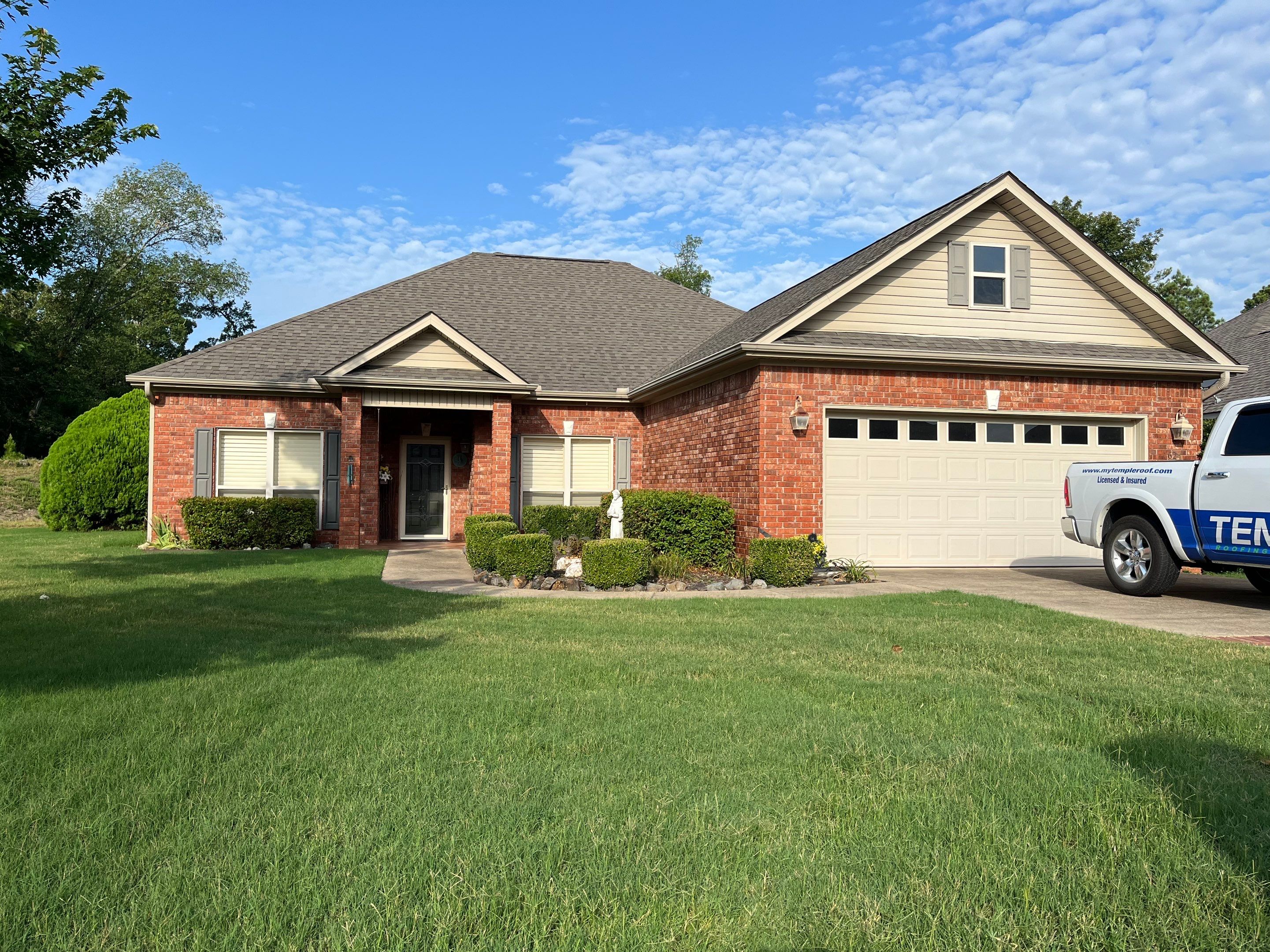 GAF Timberline HDZ Architectural Shingle Roof Replacement in Hot Springs by Temple Roofing and Exteriors