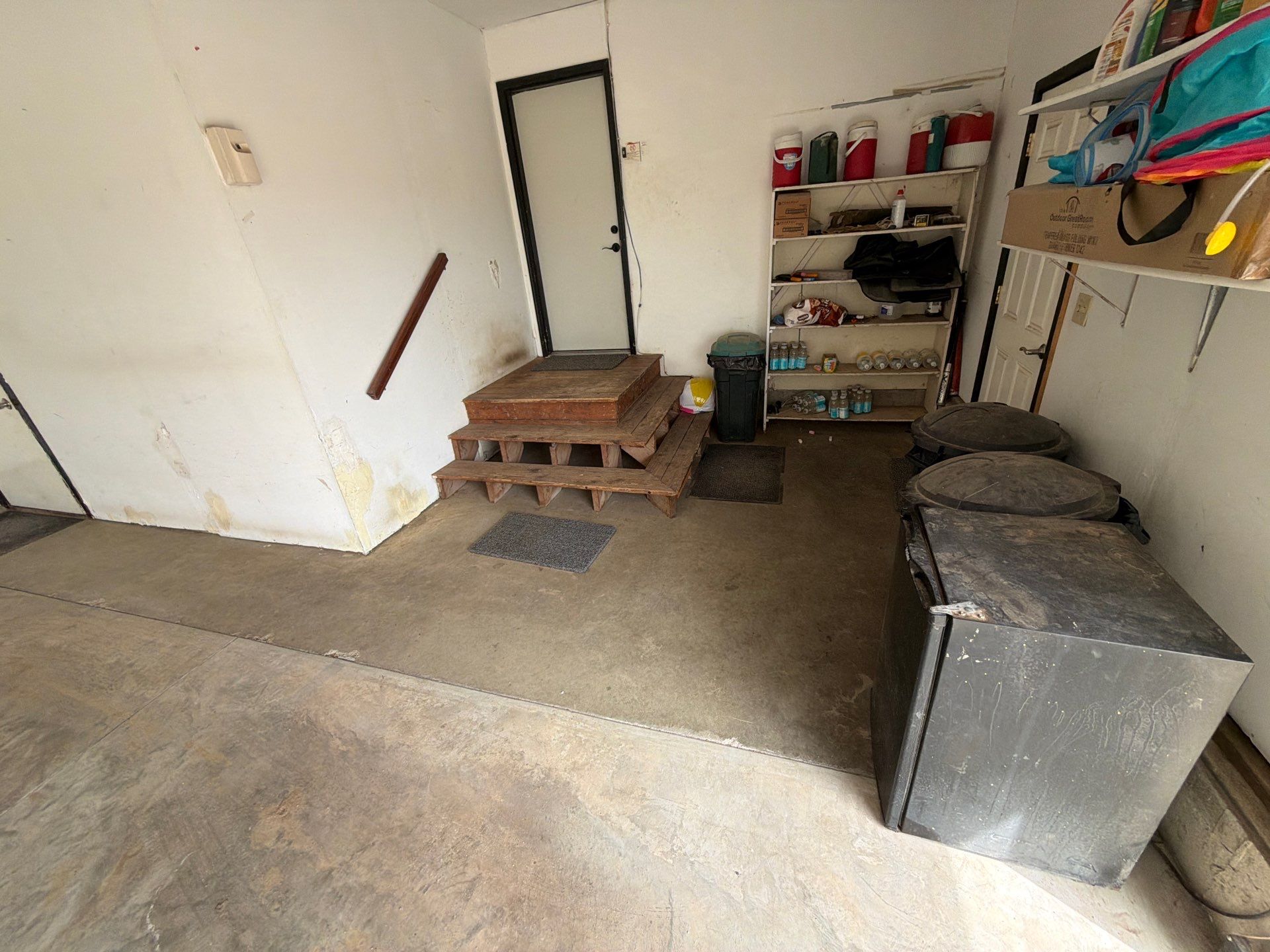 Hartford Residential Garage Floor Transformation With Decorative Chip Coating by Select Painting, Coatings & Garage Cabinets